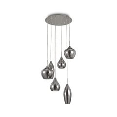 Ideal Lux Soft hængelampe, 6 lyskilder, krom/røg