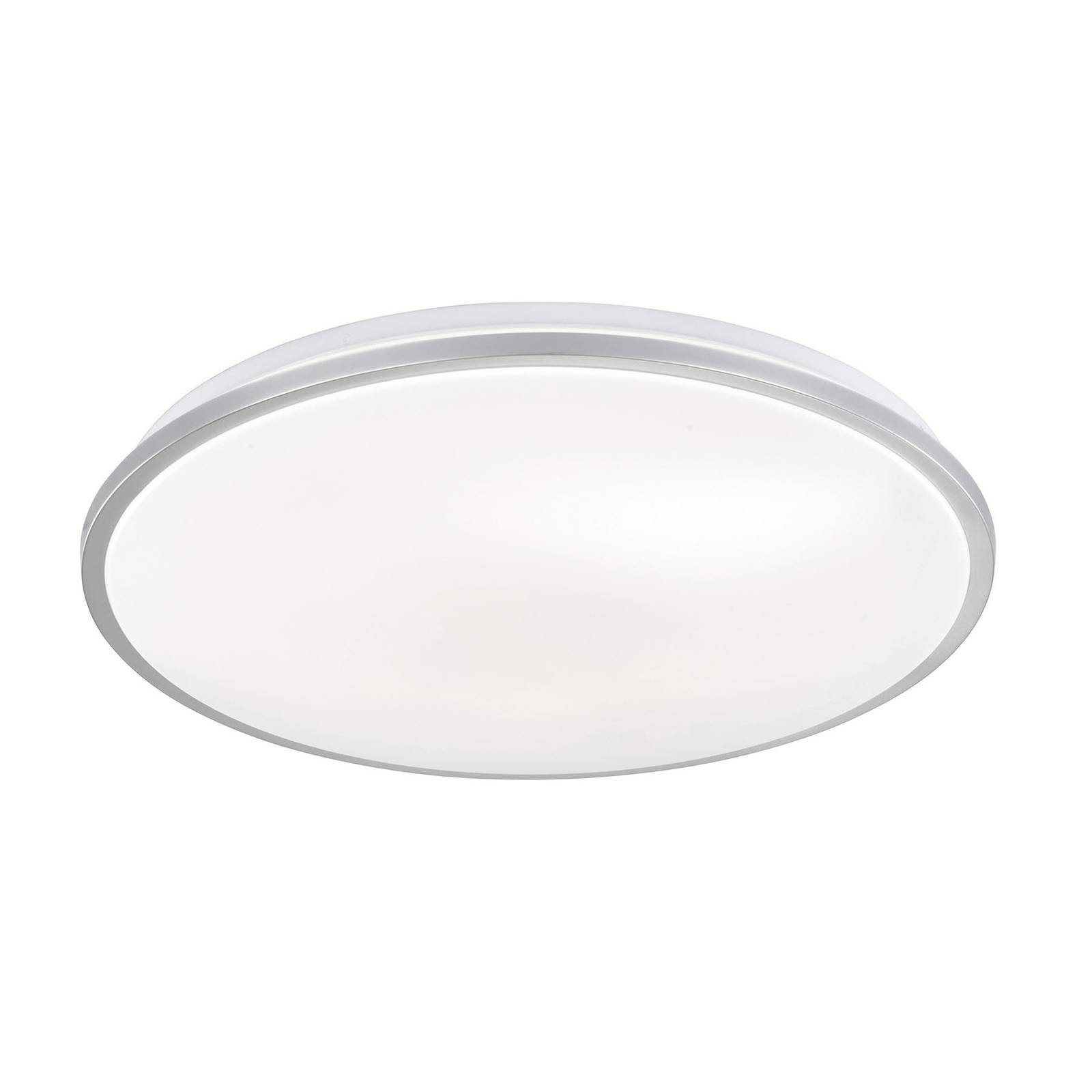 FISCHER & HONSEL Jaso LED ceiling light, dimmable, Ø 40 cm, silver, for Living / Dining Room, metal, acrylic, 22 W, H: 6.5 cm