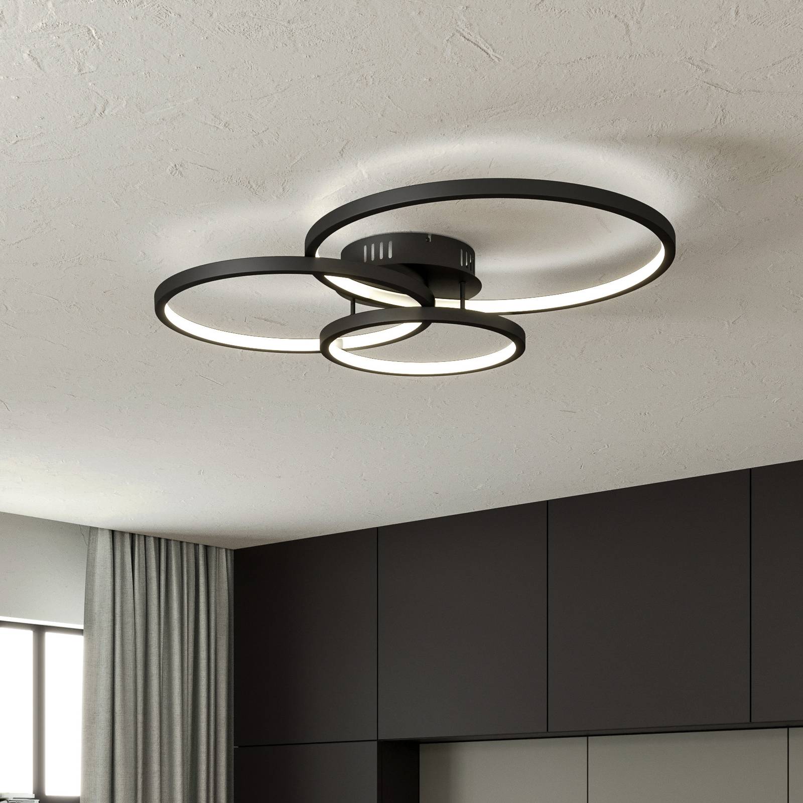 Trio Lighting Trio WiZ Aaron plafonnier LED smart anthracite