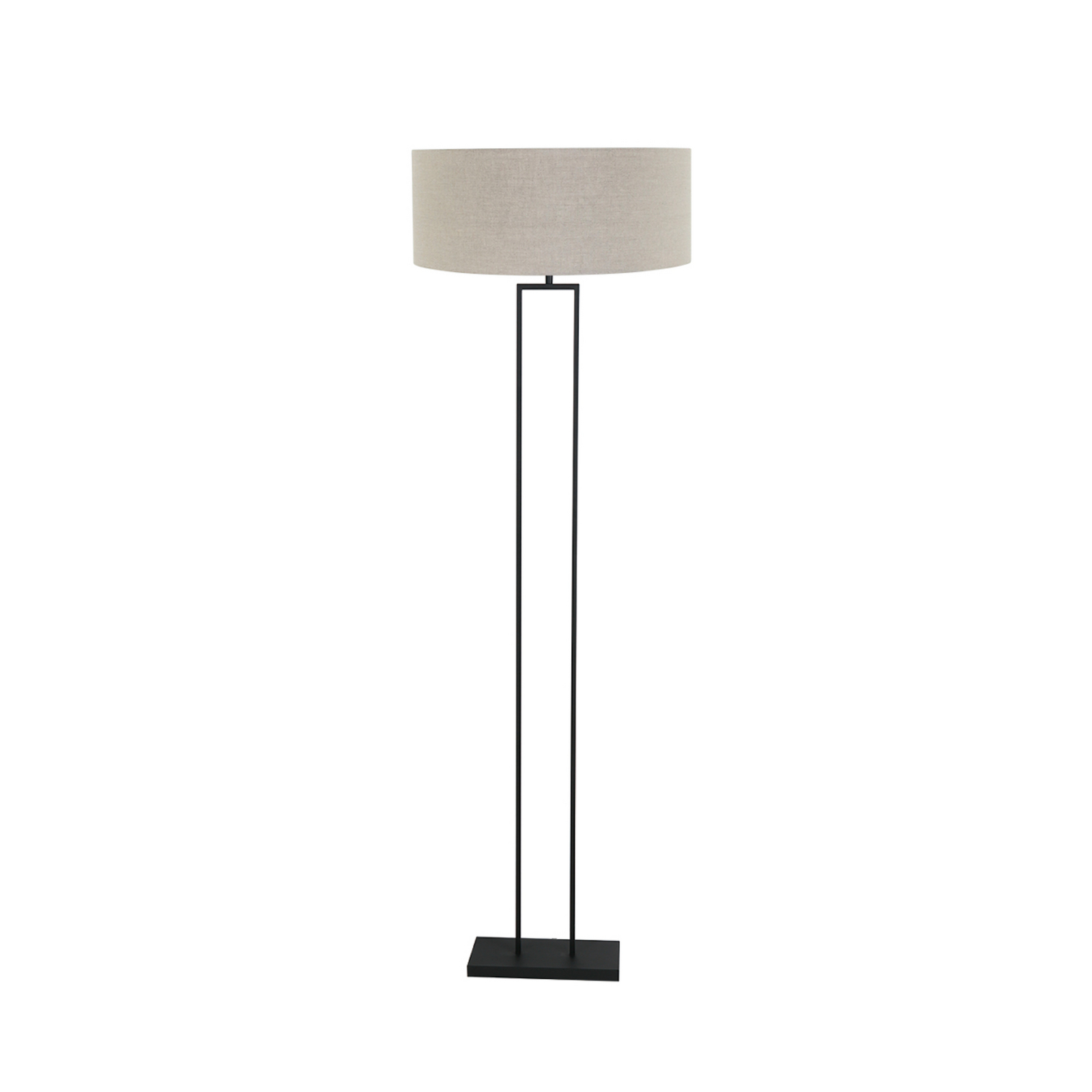 Stang álló lámpa, fekete/sárgásbarna vászon, magasság 160 cm, E27