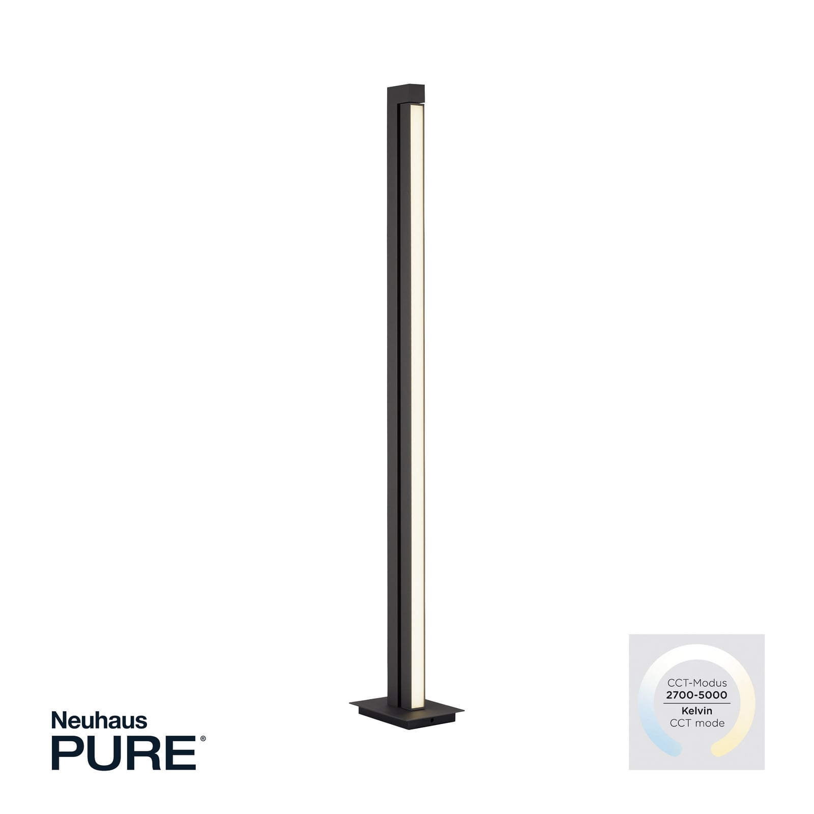 Lines Floor LED-Stehlampe, graphite, 140cm, CCT, dim. - PURE Lines Floor LED-Stehlampe, graphite, 140cm, CCT, dim. - PURE