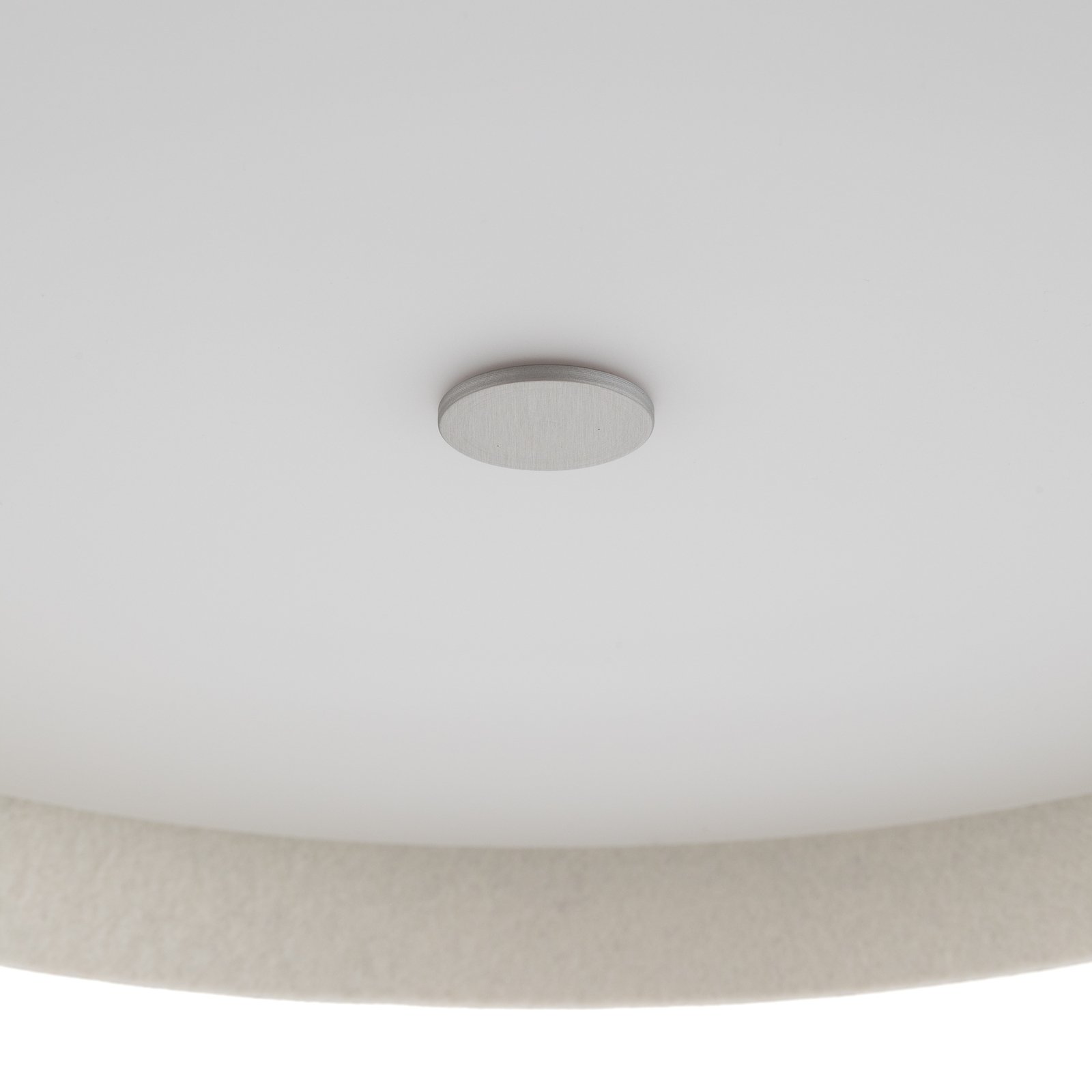 Plstěné stropní svítidlo Lara plstěné s LED šedo-vlněnou bílou barvou