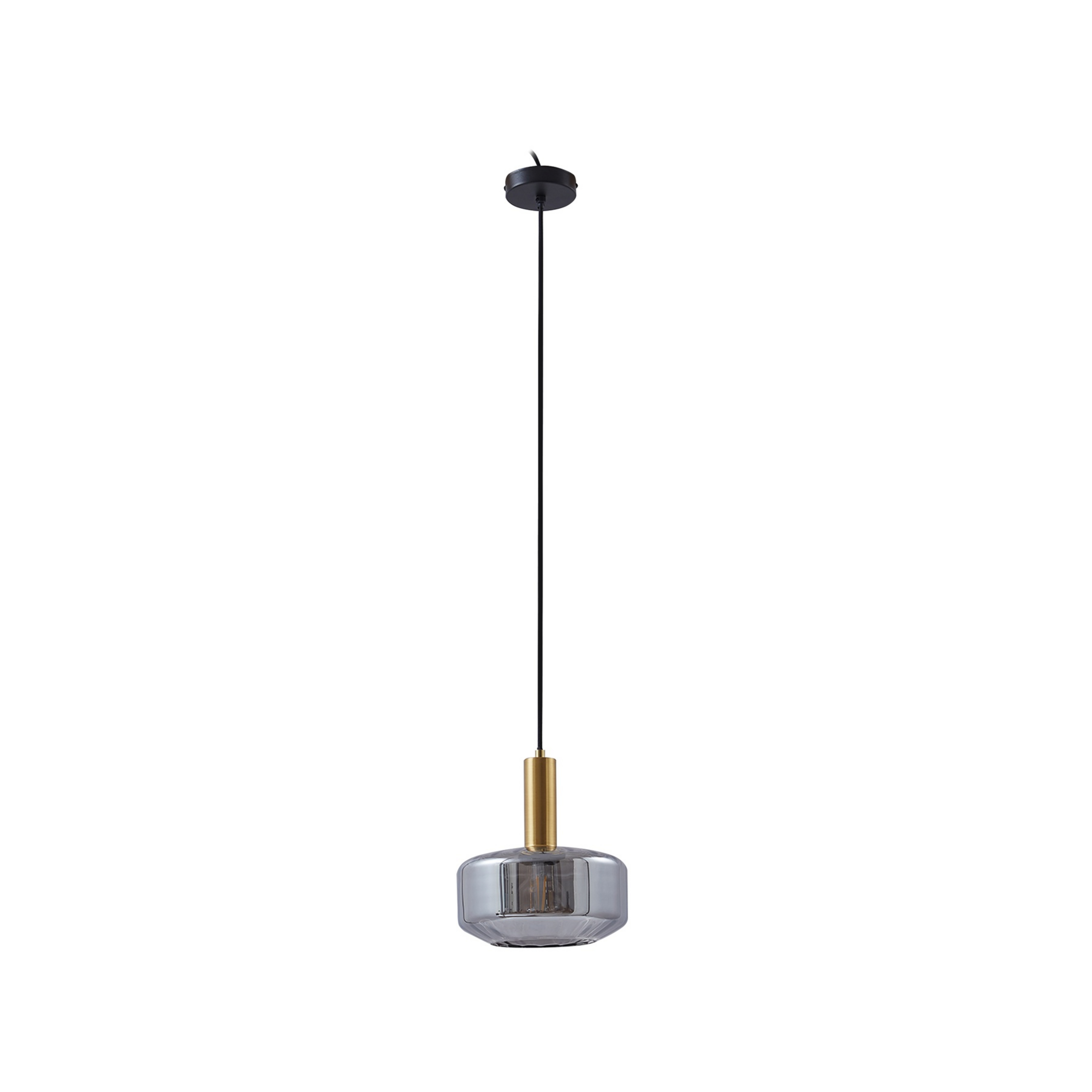 Hildur Hängelampe, Ø 22 cm, 1-flg., rauchgrau, Glas - Lindby
