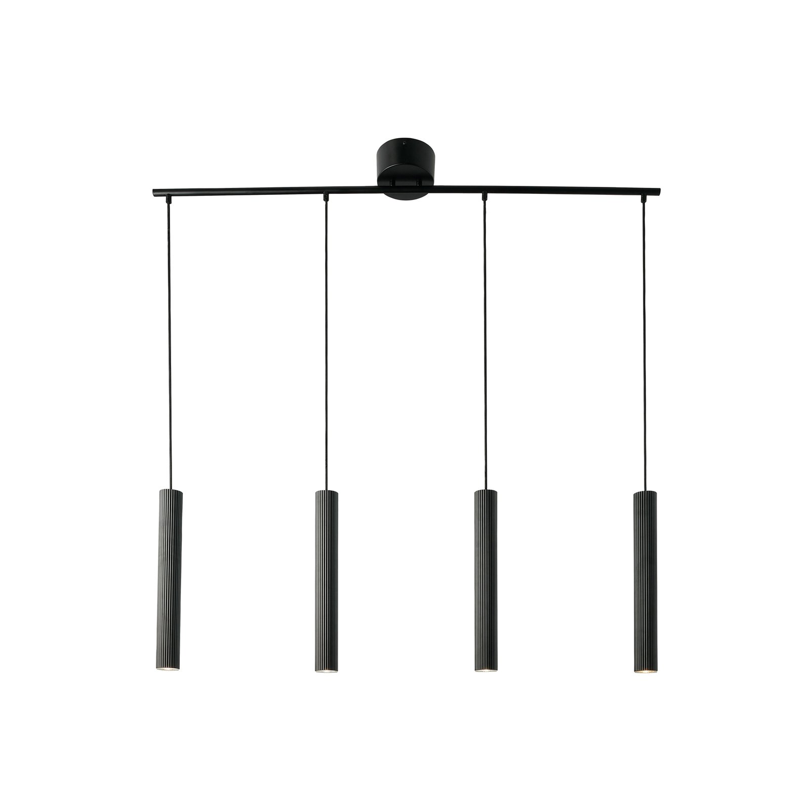 Pendant light Vico, 4-bulb, long, metal, black