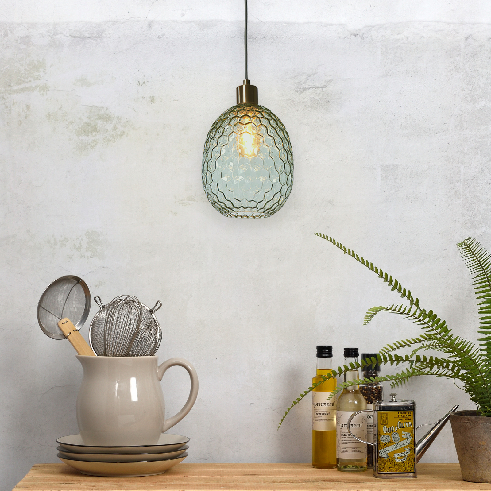 It's about RoMi Piekaramā lampa Venice, ovāla, zaļa, stikls, E27 It's about RoMi Piekaramā lampa Venice, ovāla, zaļa, stikls, E27