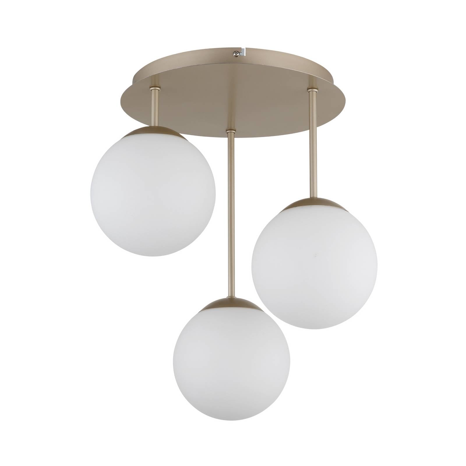 Deckenleuchte Harmon, beige/weiß, Glas, Ø 34 cm, E14