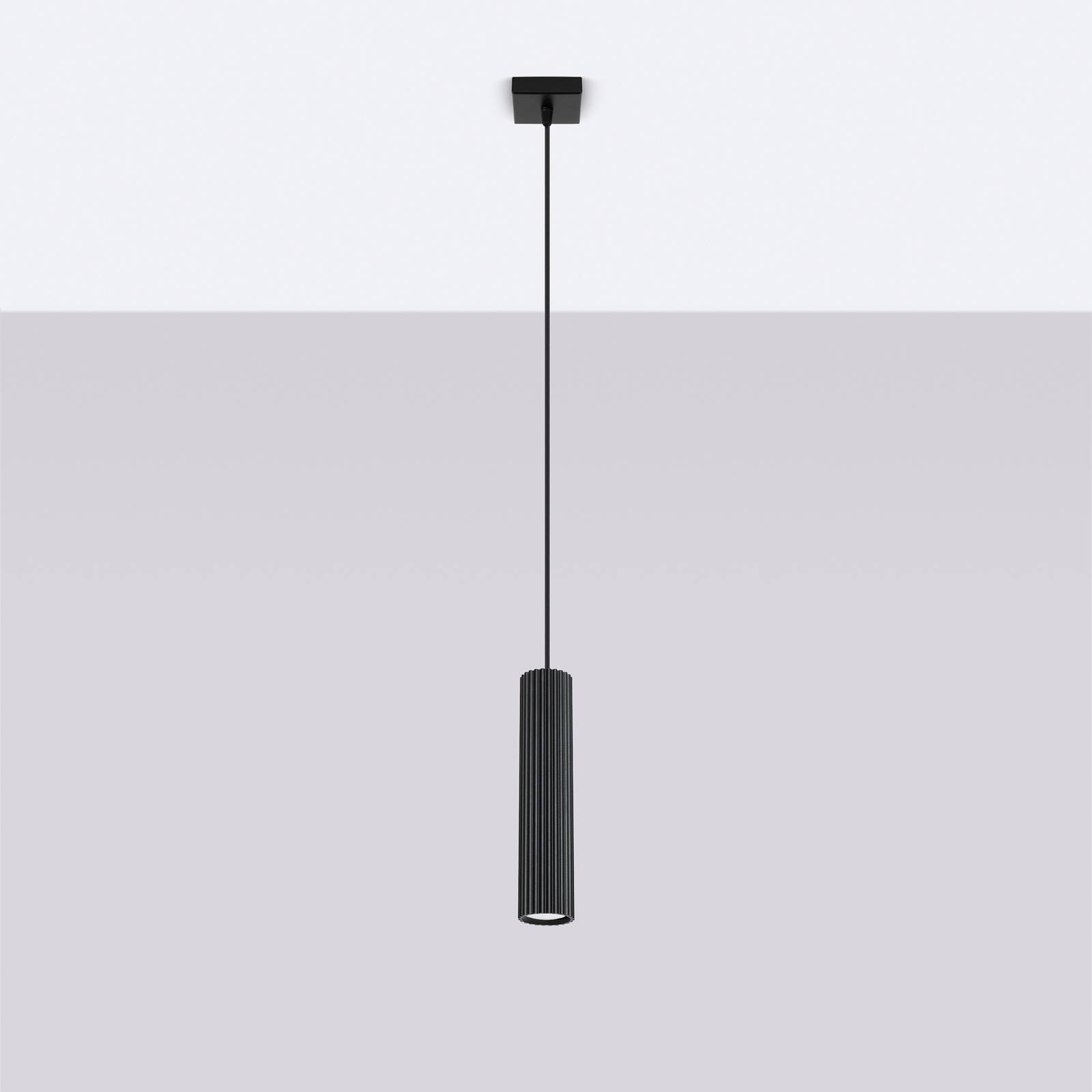 Lampa wisząca Carbon, czarna, Ø 6 cm, aluminium