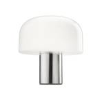 FLOS Bellhop Glass T table lamp, aluminium-coloured, height 34 cm