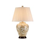 Leaves bordlampe af porcelæn og træ, højde 62 cm – Elstead