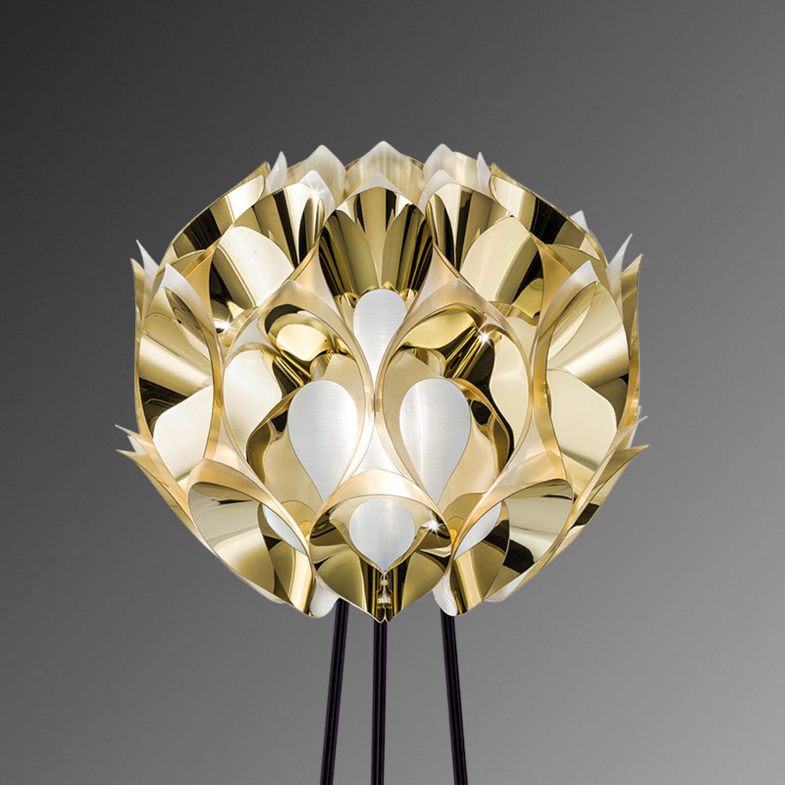 Flora Gulvlampe Guld Slamp - Stue - Design - Plastik - Med skærm