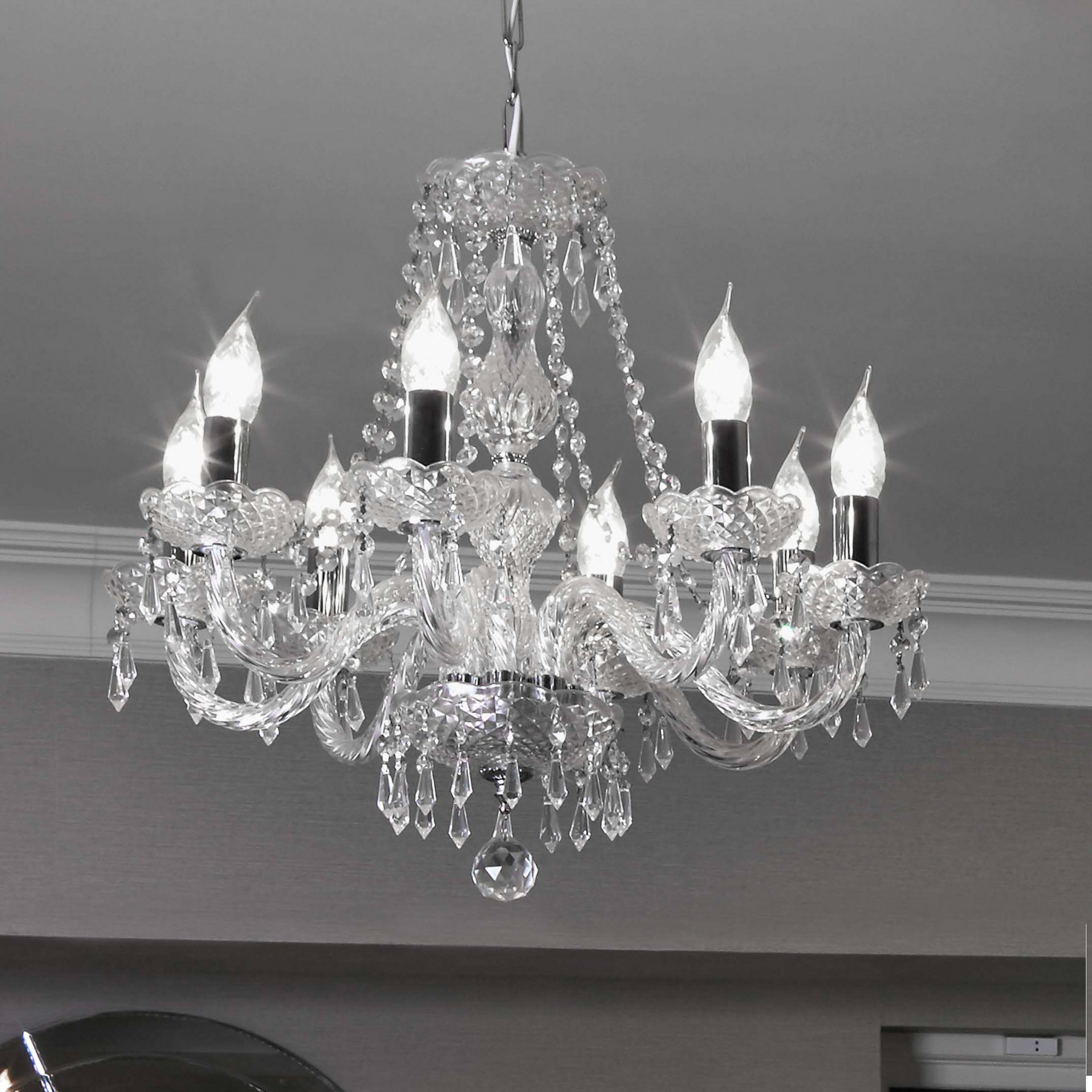 lustre de cristal de 8 luzes Hale