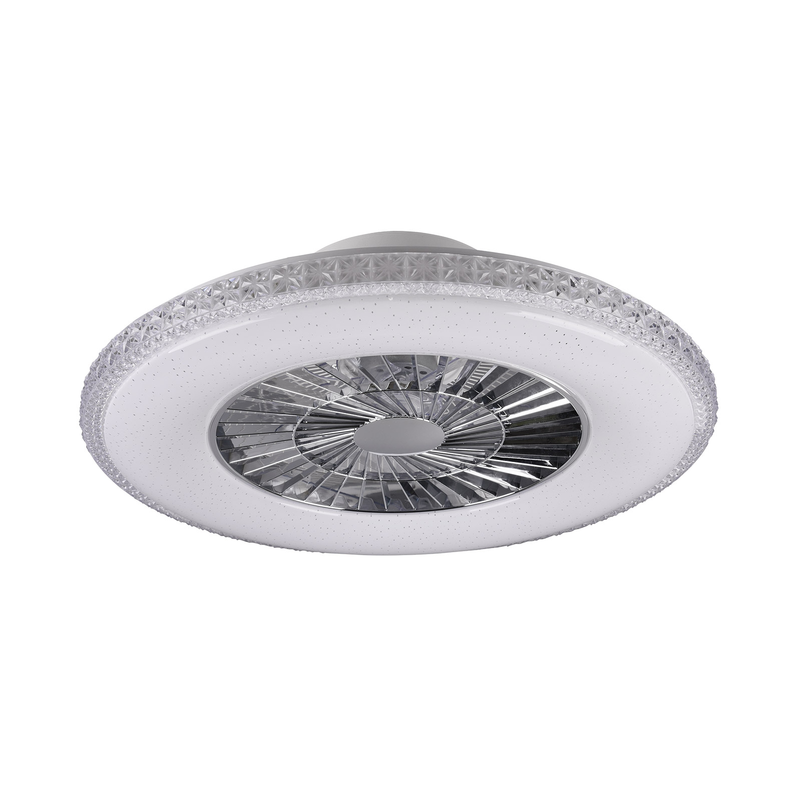 Ventilatore a pale LED Harstad, telaio cristallo