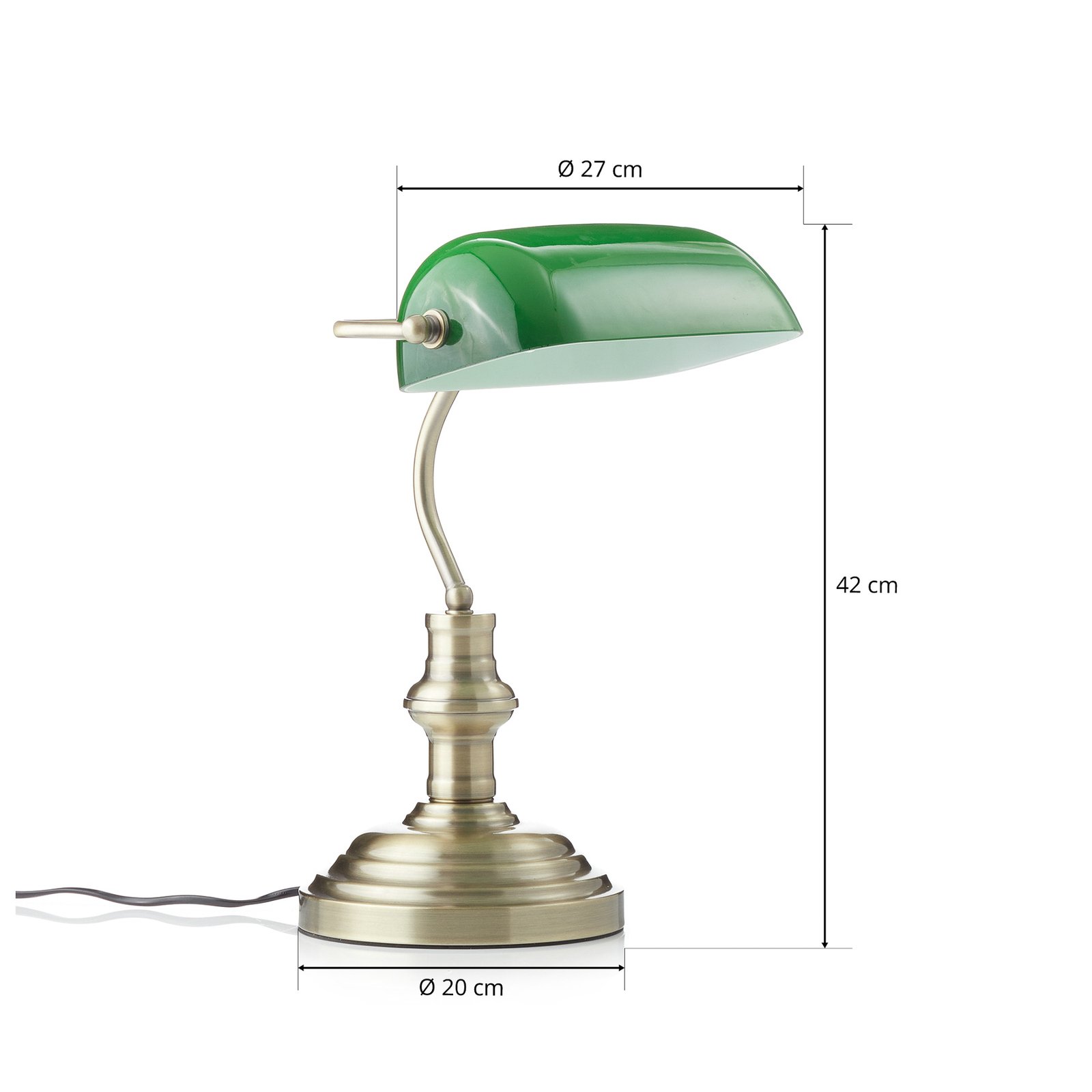 Bankers Lampada da Tavolo 42 cm Oxide/Green - Markslöjd
