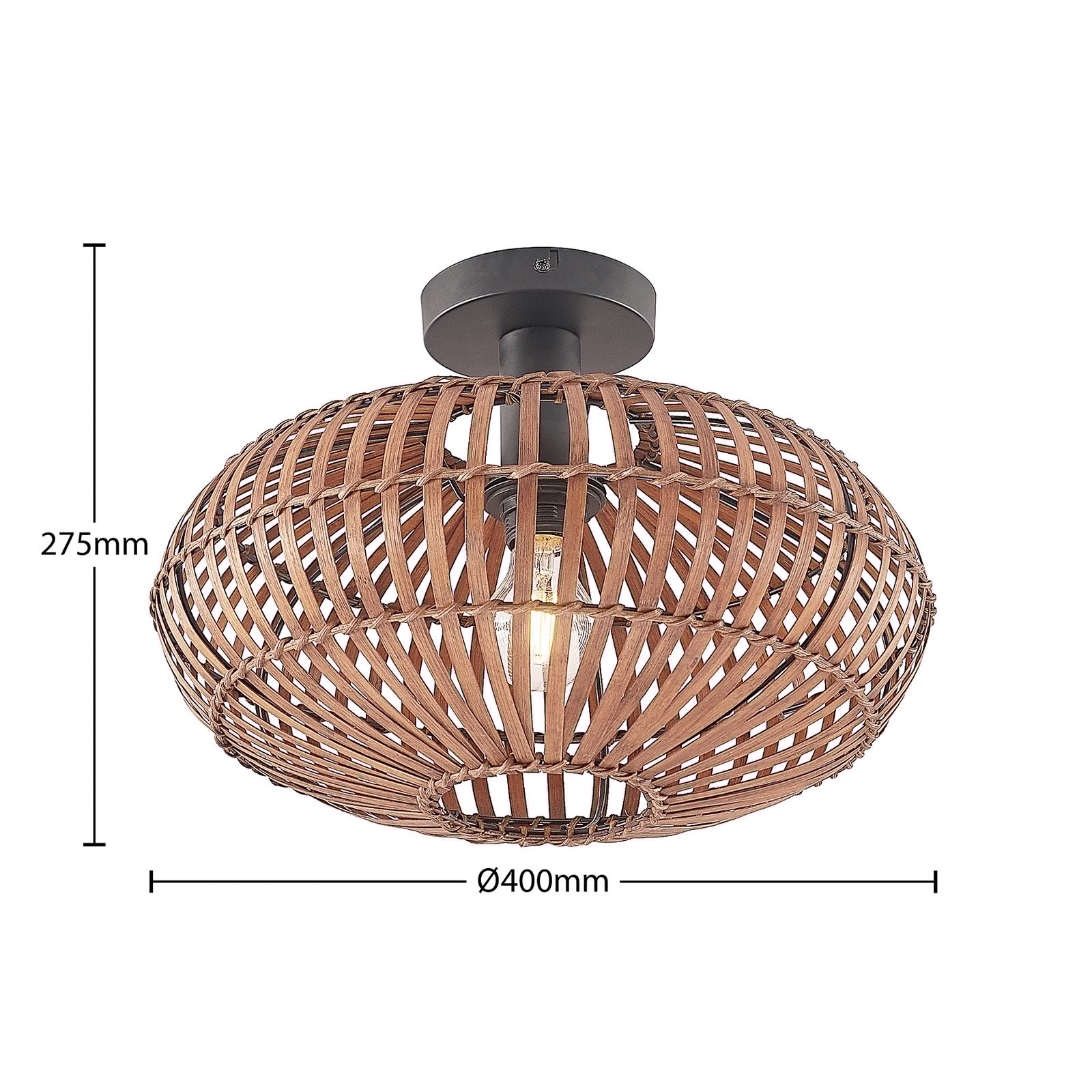 Majeora Plafondlamp Dark Wood - Lindby