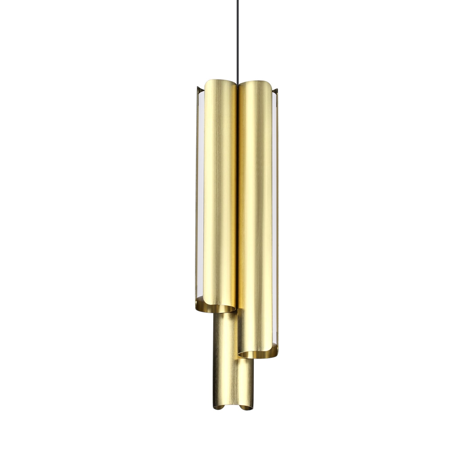 Lampă suspendată LED IDEAL LUX Dorica alamă Ø 9 cm metal 3 becuri - Camera de zi / sufragerie - Modern - Aluminiu