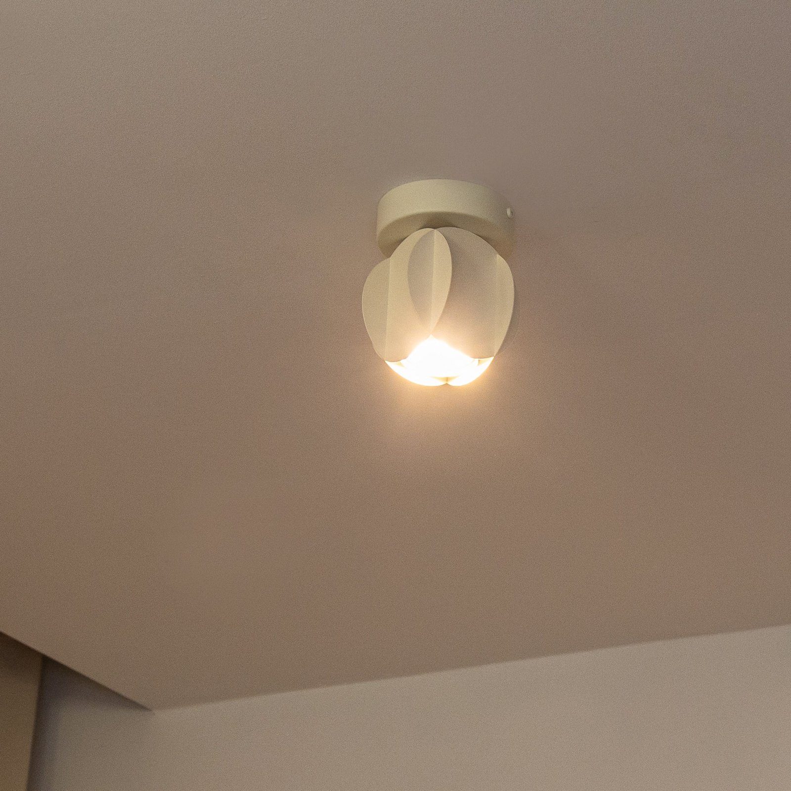 Прожектор за таван GAMBIT, кремаво бял, Ø 10 cm, метал, GU10 LED