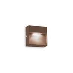 Ideal Lux LED outdoor wall light Dedra, brown, 10 x 10 cm