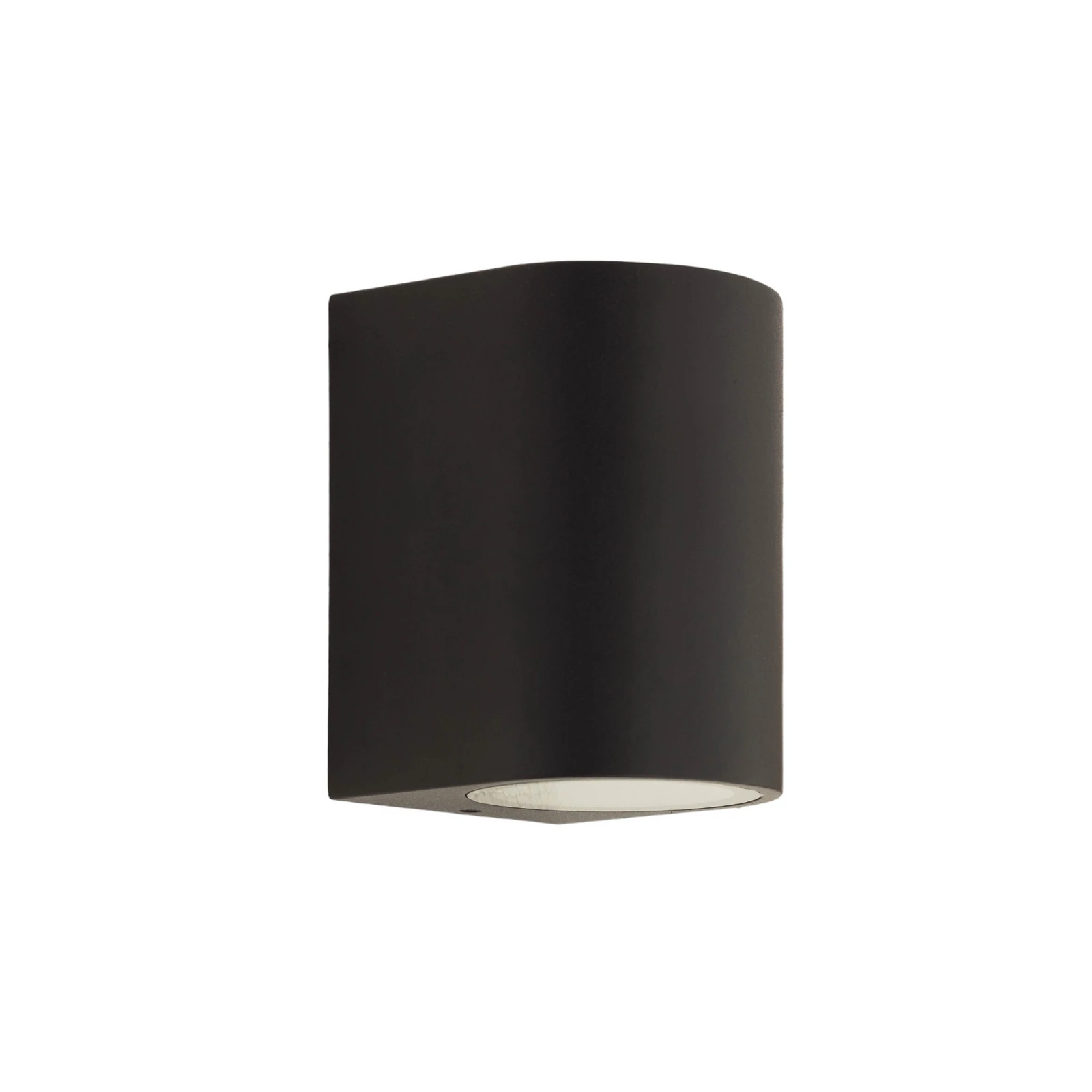 Prios Außenwandleuchte Tetje, schwarz, rund, 10 cm