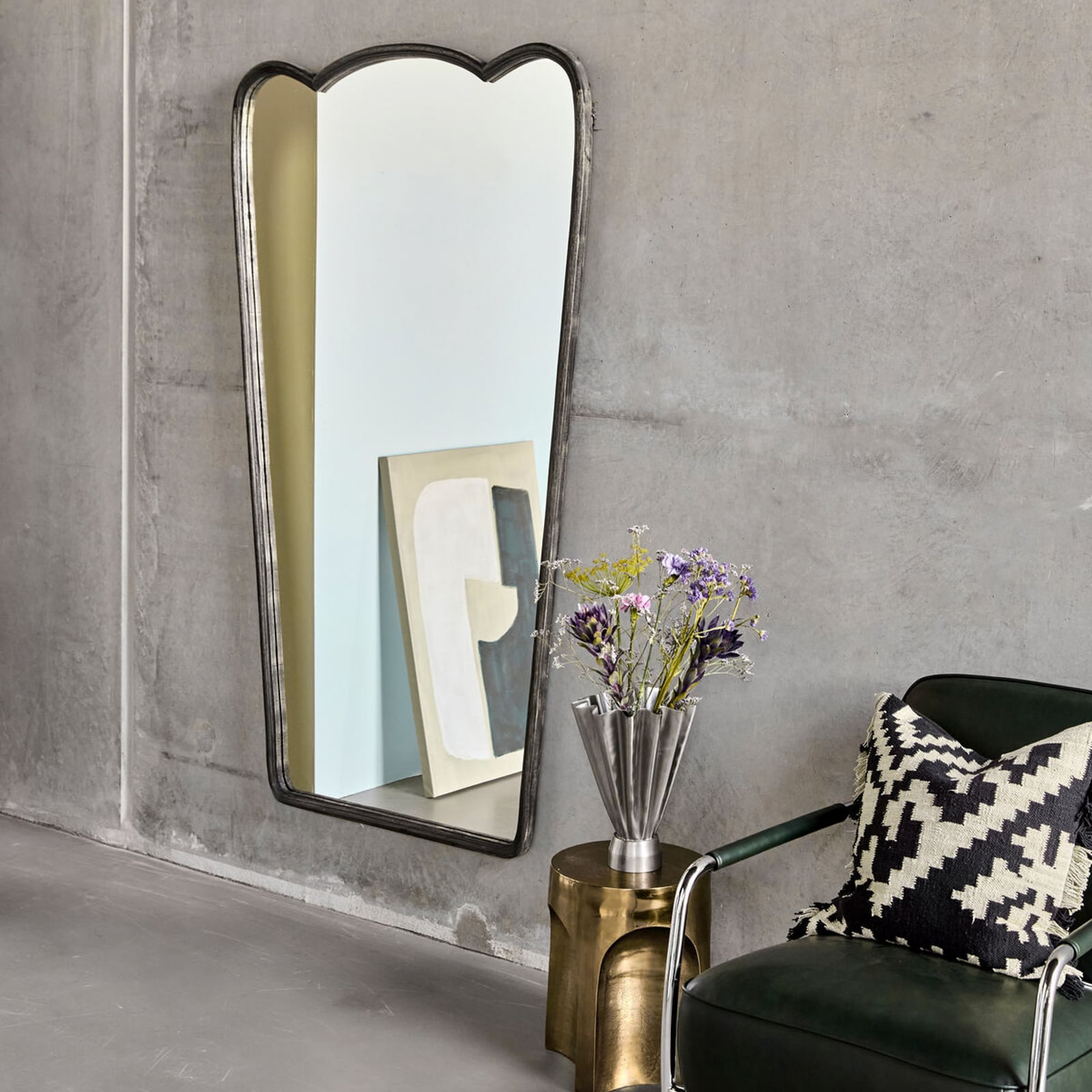 Specchio da parete HDJamp, nero, 180 x 105 cm - House Doctor