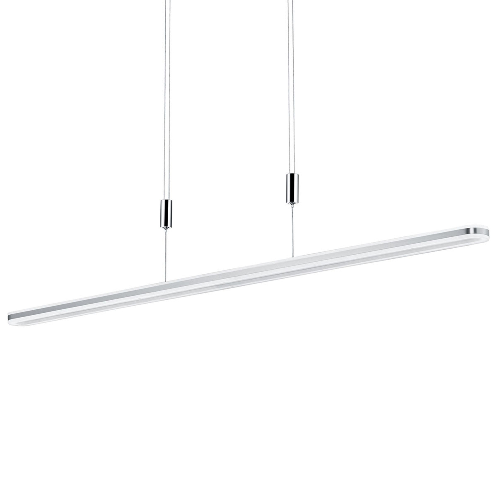 B-Leuchten Ontario height-adjustable hanging lamp, for Living / Dining Room, metal, acrylic, 45 W, energy efficiency: A+, L: 126 cm, W: 6 cm