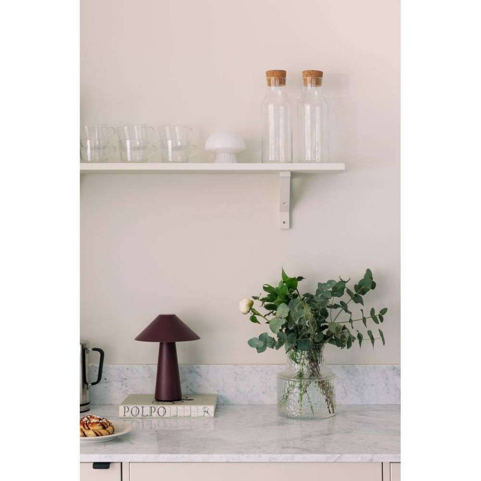 Globen Lighting Akku-Tischlampe Cannes, dunkelrot 26 cm IP44 günstig online kaufen