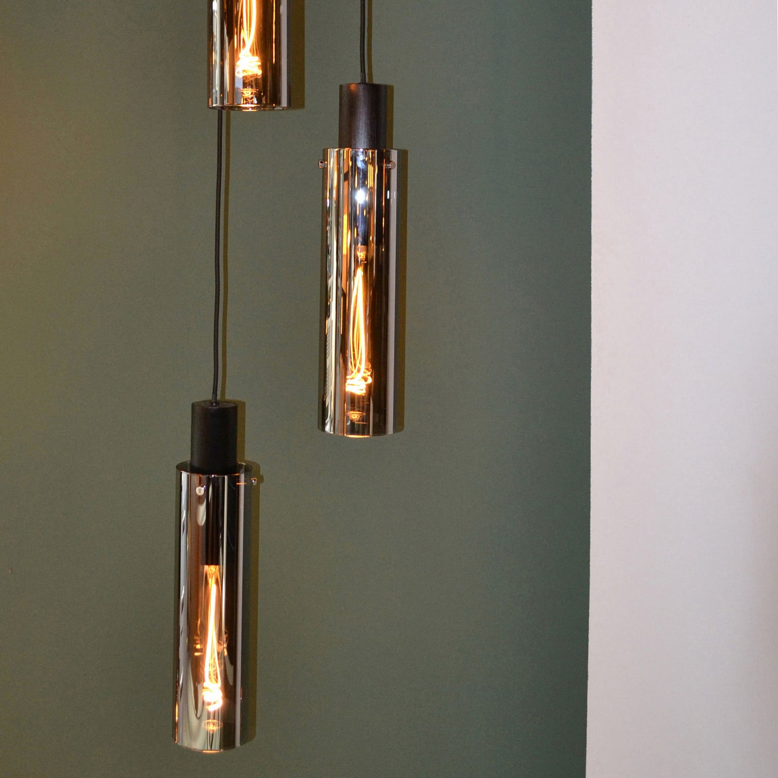 Lucide Suspensie Orlando gri fumuriu cu trei lămpi - Camera de zi / sufragerie - modern - negru gri fumuriu - Sticlă