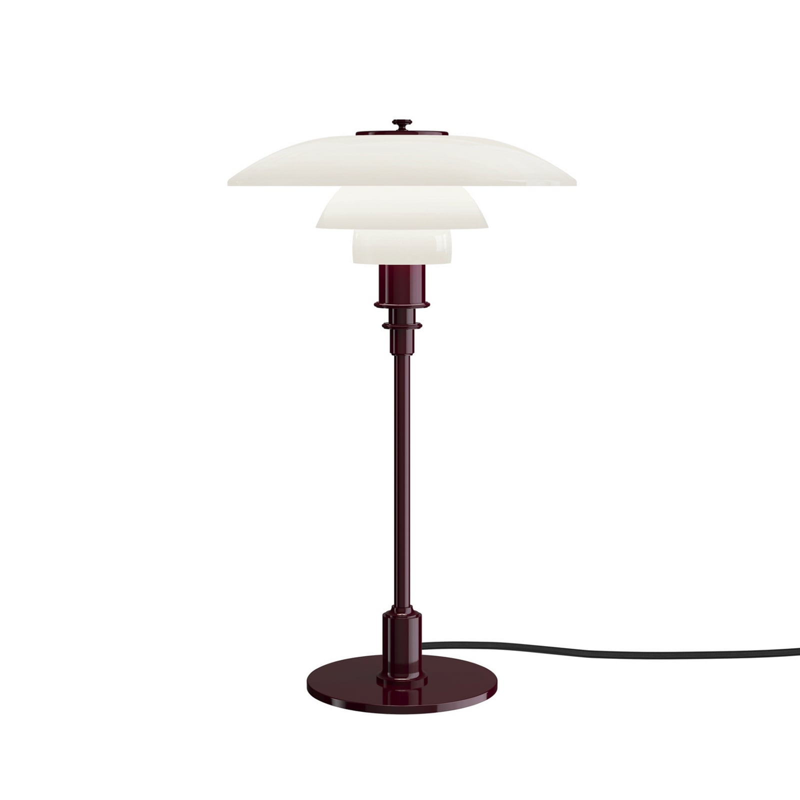 PH 3/2 pöytälamppu, kiiltävä viininpunainen, Ø 28 cm – Louis Poulsen PH 3/2 pöytälamppu, kiiltävä viininpunainen, Ø 28 cm – Louis Poulsen