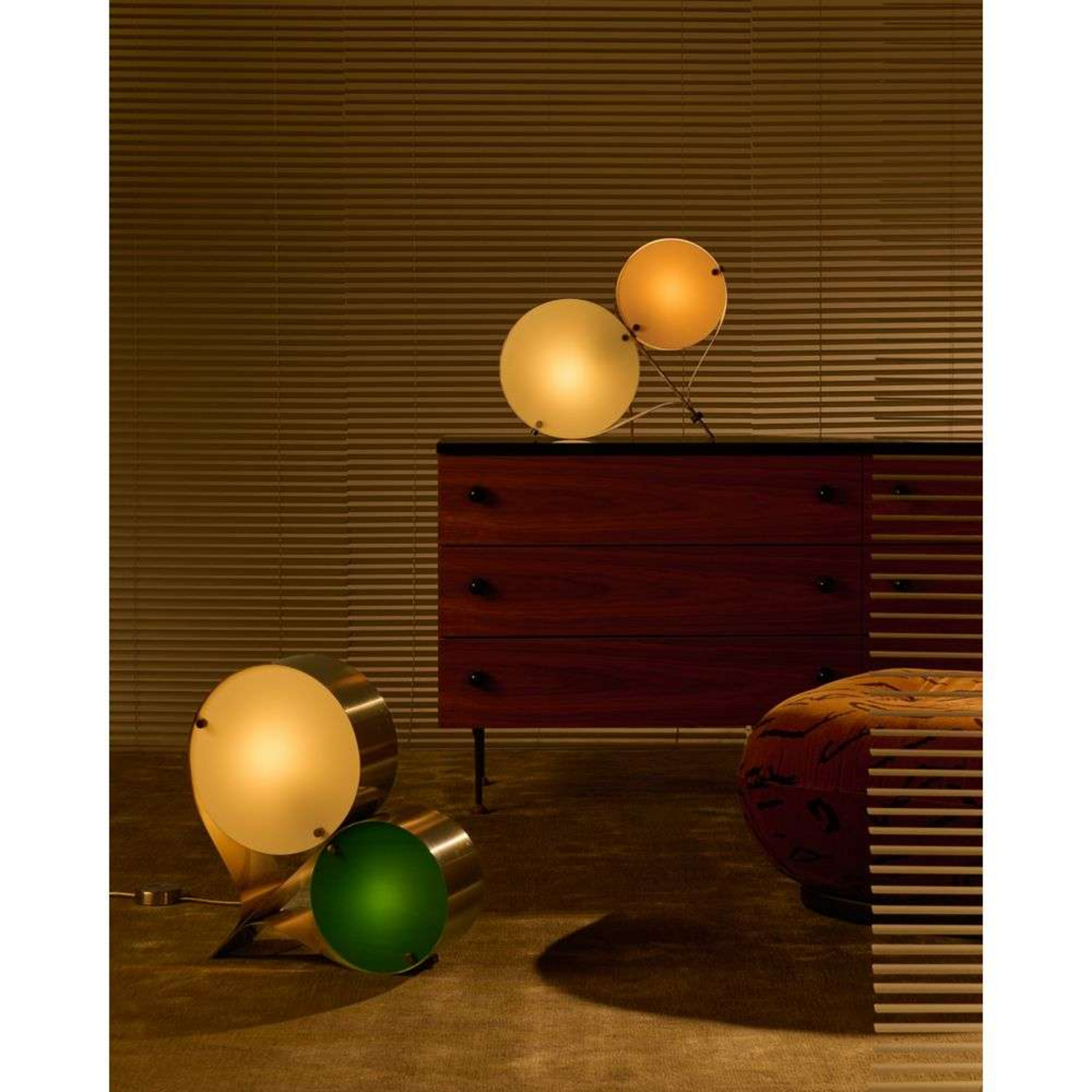 Coppia Candeeiro de Mesa Bronze Aço/Ivory/Clover - GUBI