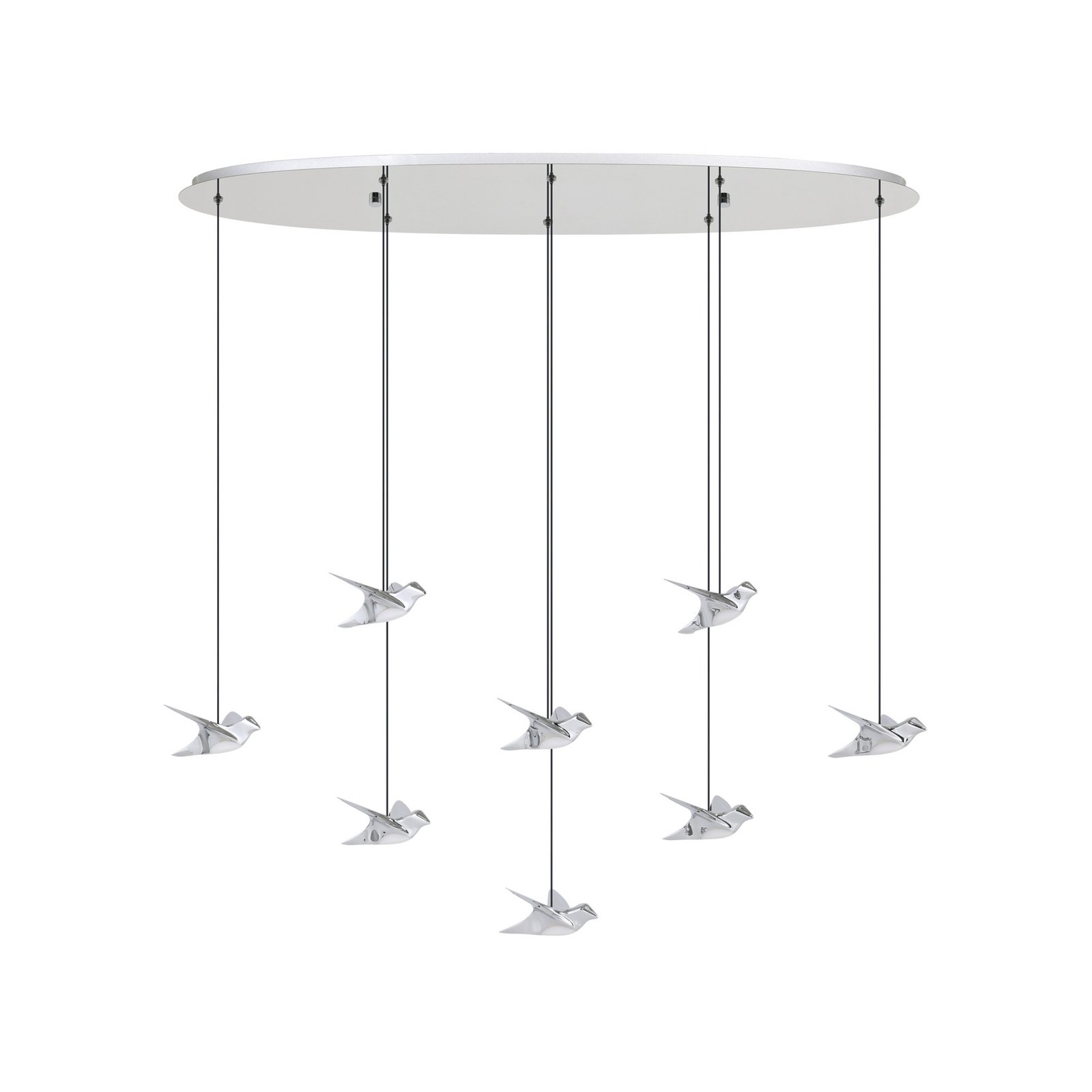 EGLO Stars Of Light LED hanging light Paratebueno, chrome, 8-bulb