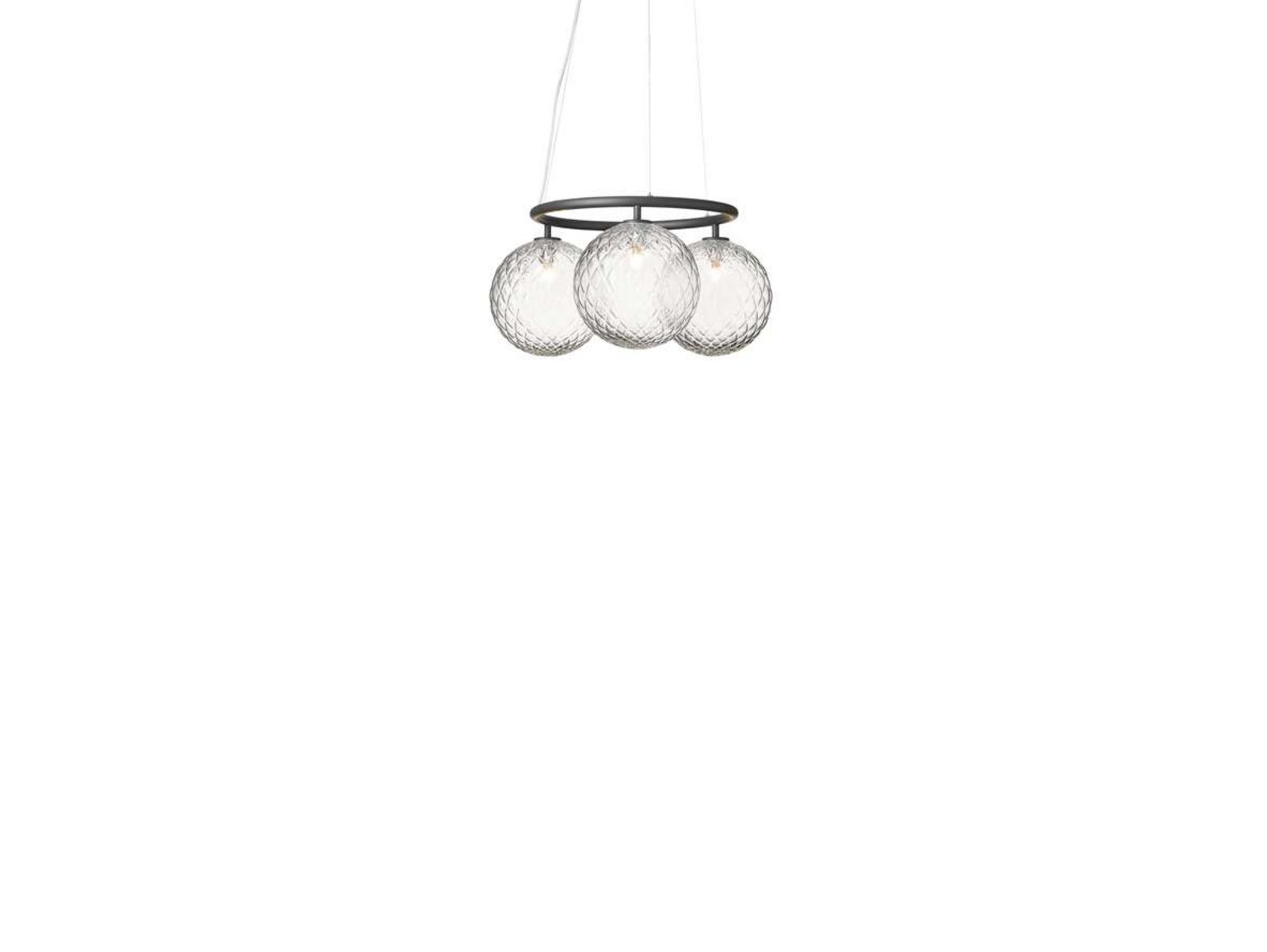 Miira 3 Circular Chandelier Rock Grey/Optic Clear - Nuura