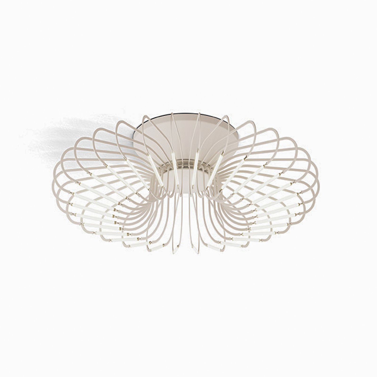 Lampa sufitowa LED Filo, beżowa, metal, Ø 50 cm, 2 700 K