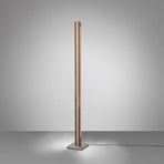 Quitani LED-Stehleuchte Elis, nussbaum/nickel