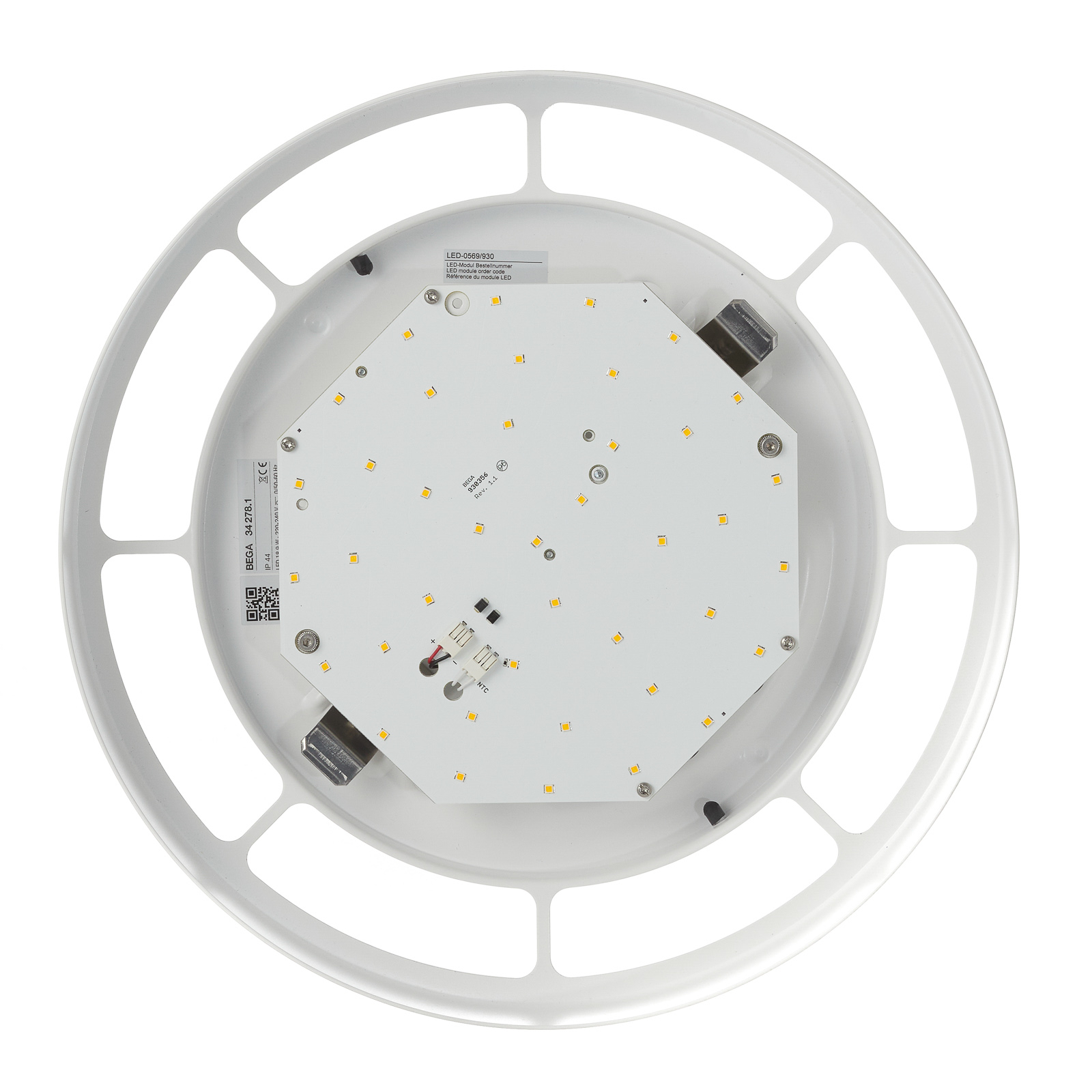 BEGA 34278 LED ceiling light, white, Ø 36 cm, DALI