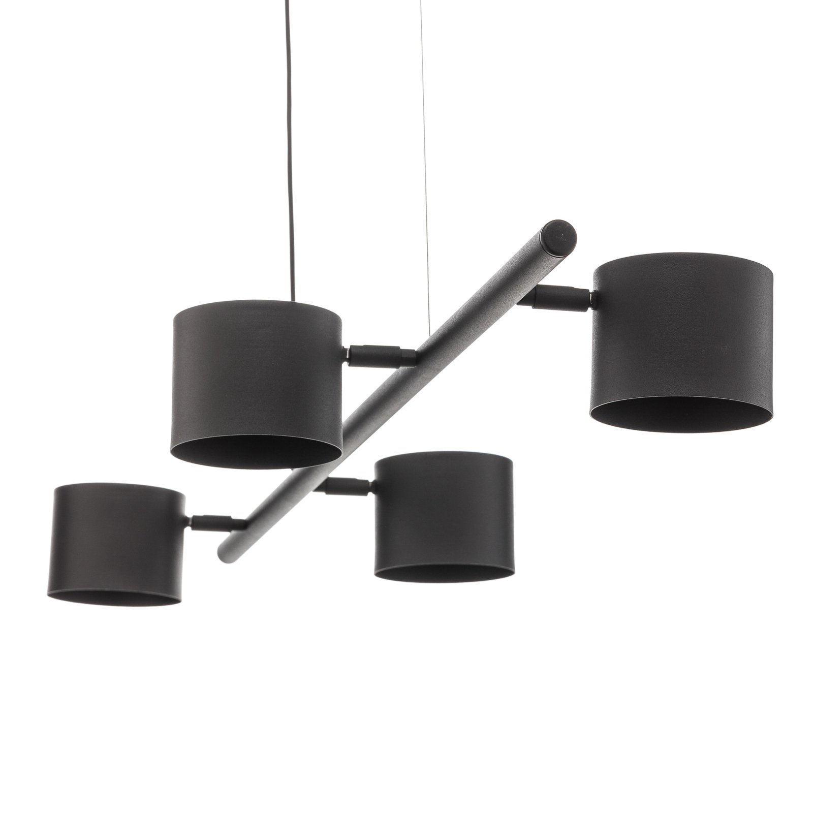 Hanglamp 1047, 4-lamps, zwart