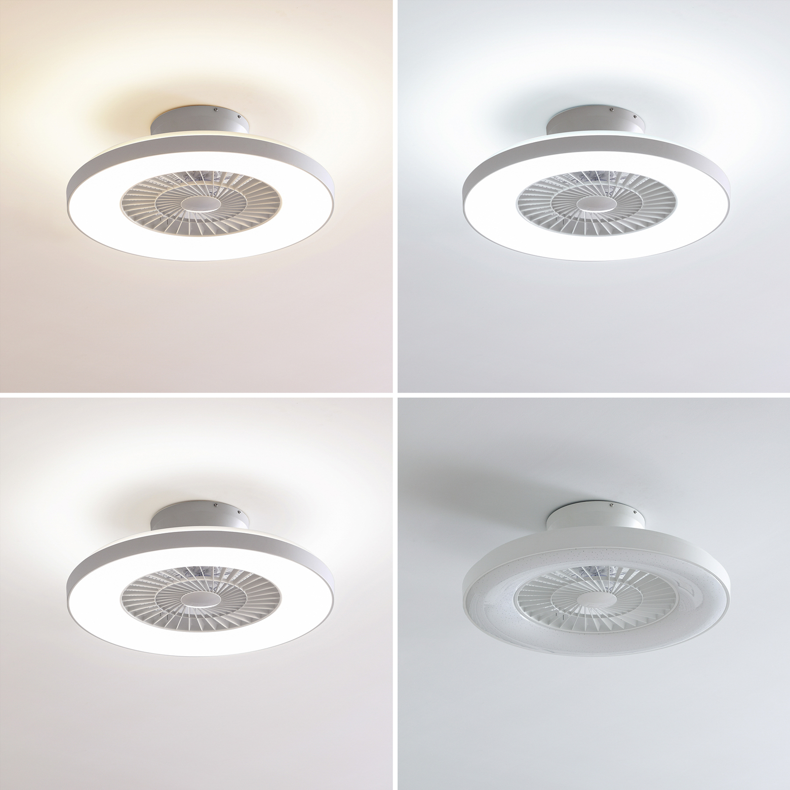 Lindby Smart LED-loftventilator Paavo, grå, støjsvag, Tuya