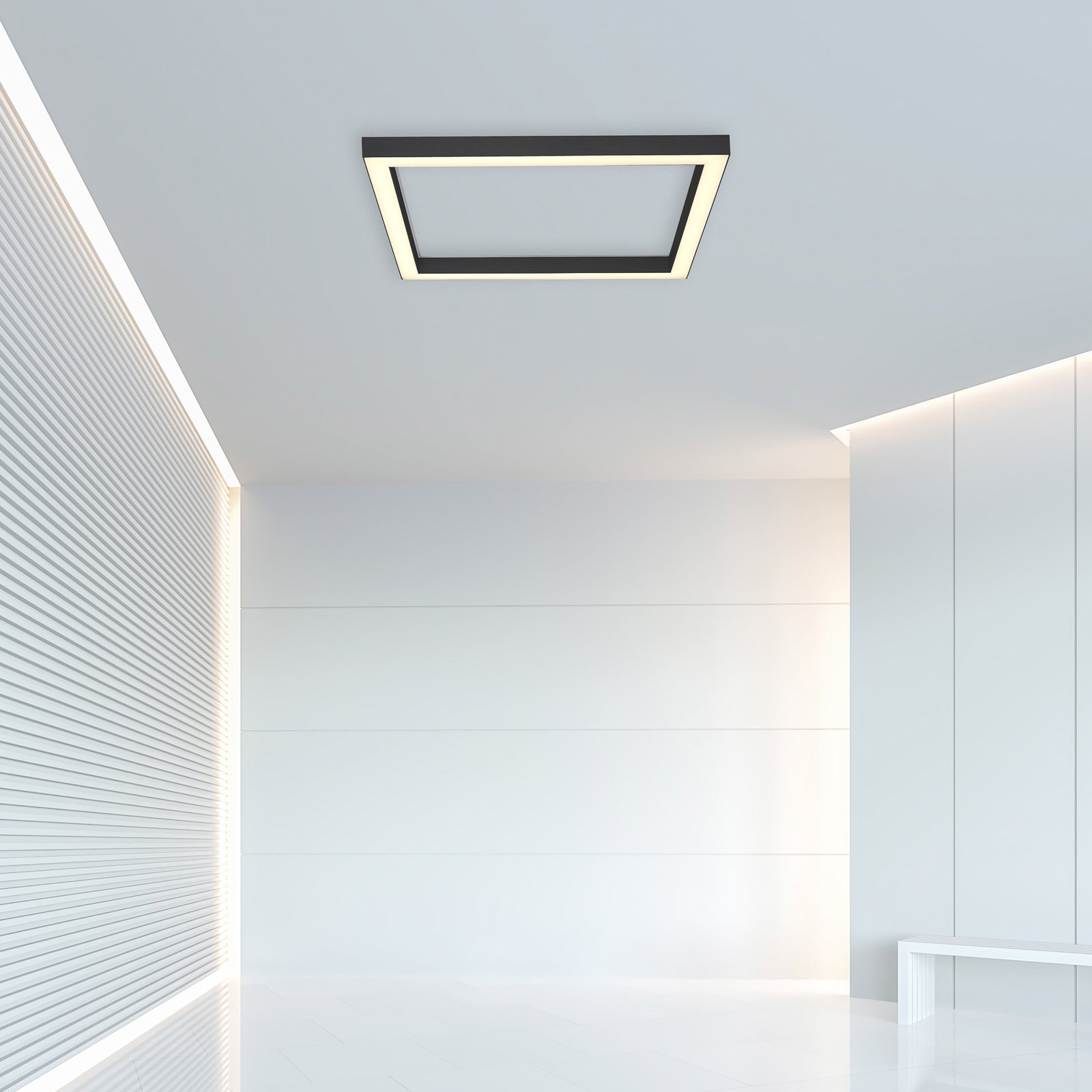 Candeeiro de teto LED PURE Lines quadrado antracite