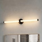 Lucande Melisa LED wall light, black, 90 cm, CCT, IP44