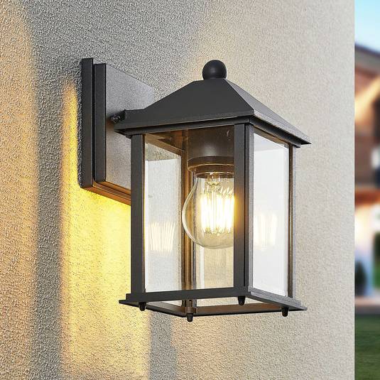 Lindby Giavanna outdoor wall light, 23.3 cm, lantern | Lights.co.uk