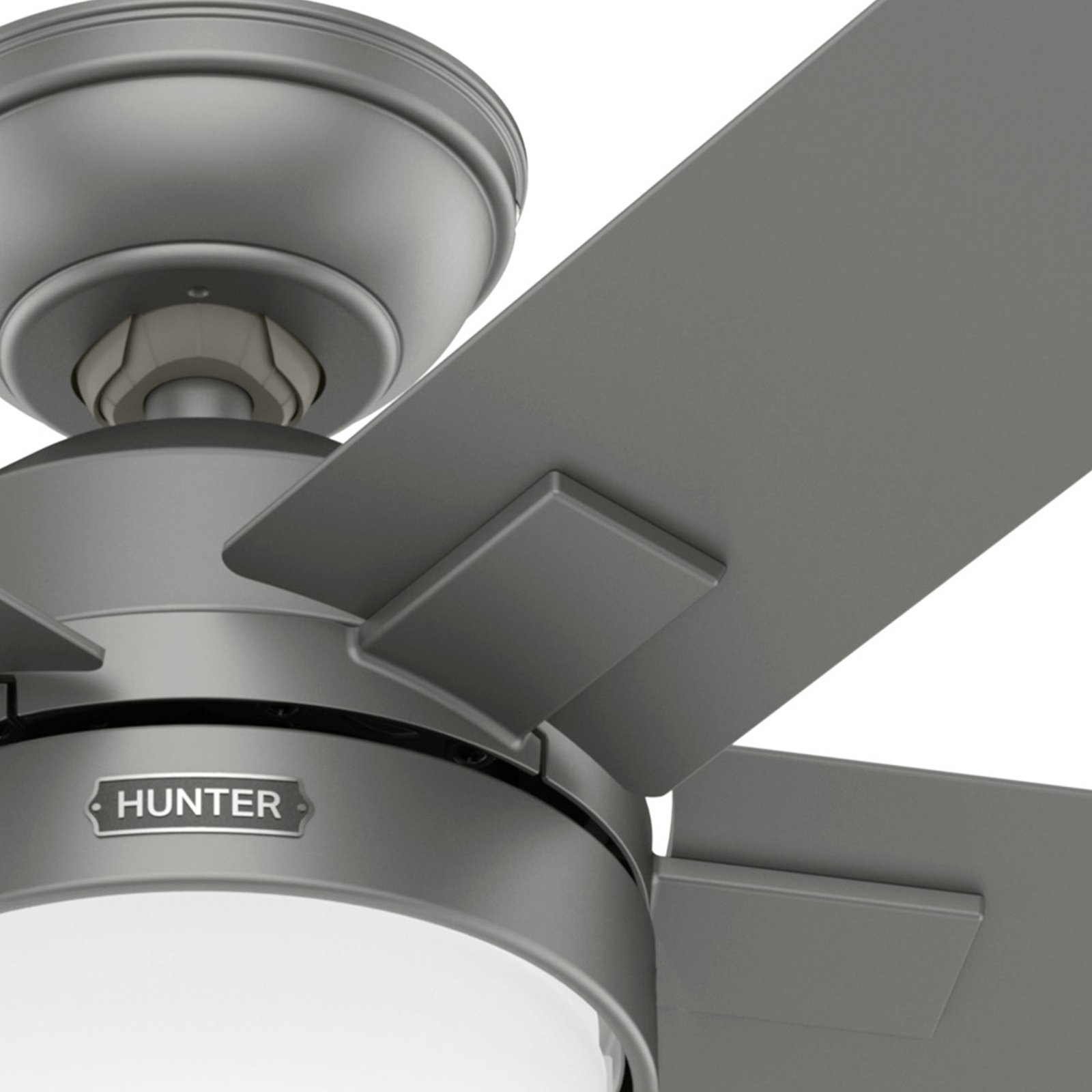 Вентилатор за таван Hunter Zeal AC лампа E27 сребърна
