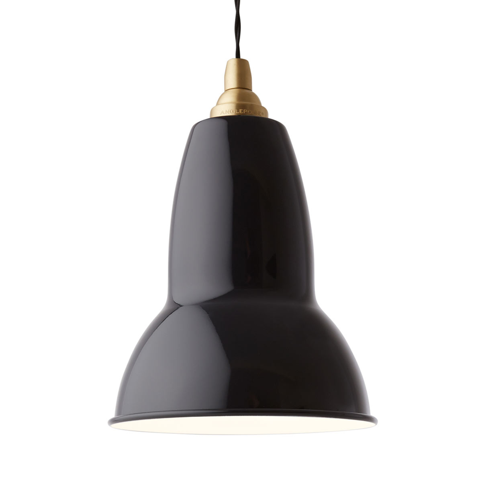 Anglepoise Original 1227 brass hanging lamp black, for Living / Dining Room, steel, brass, E27, 20 W, energy efficiency: A++, H: 16 cm
