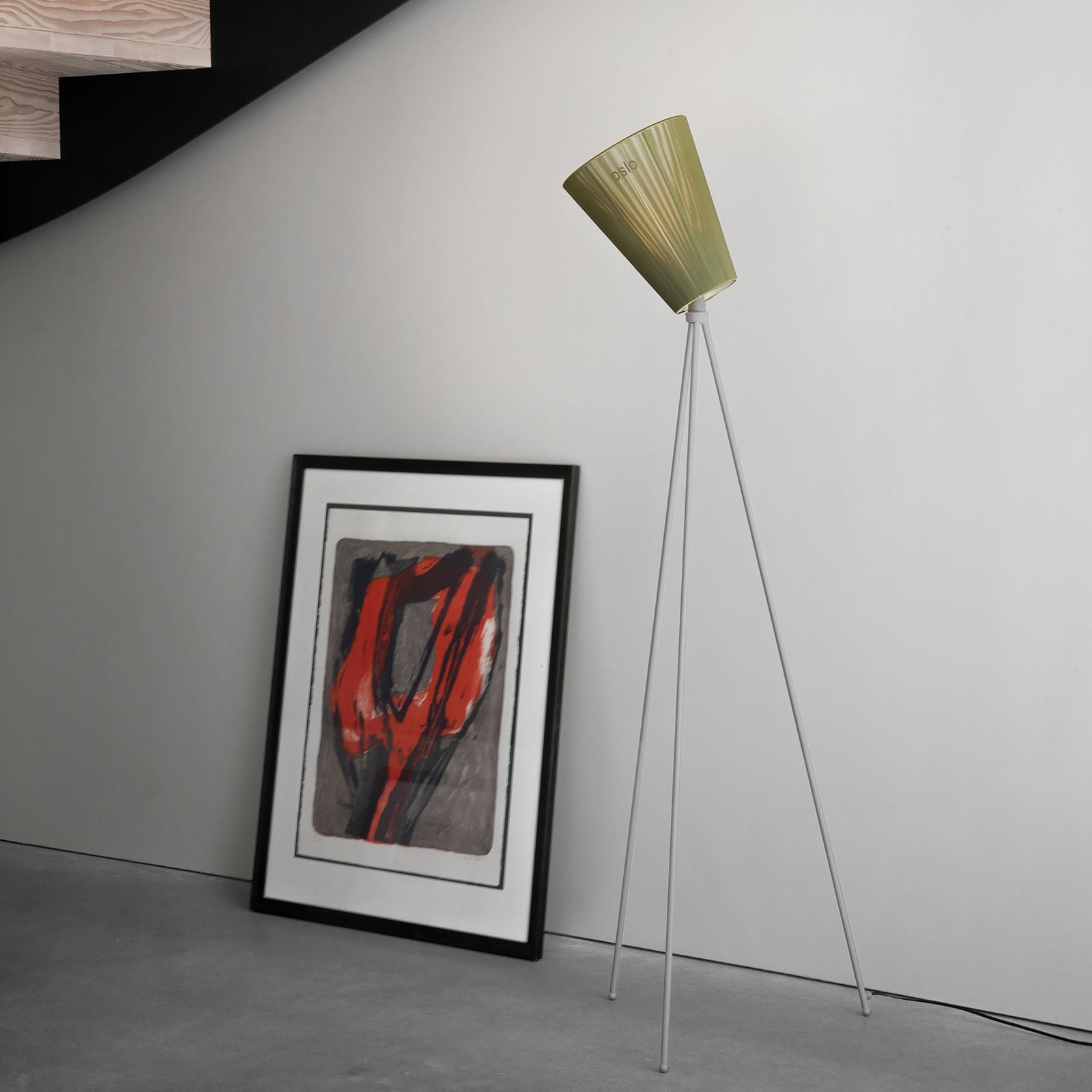 Oslo Wood Golvlampa Light Grey/Olive - Northern