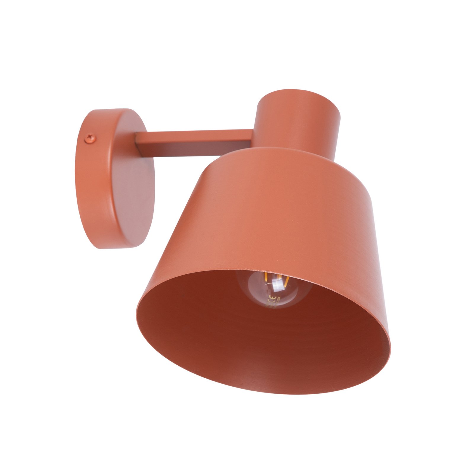 Wandleuchte Dunka, ziegelrot, 1-flammig, Stahl, Höhe 17 cm