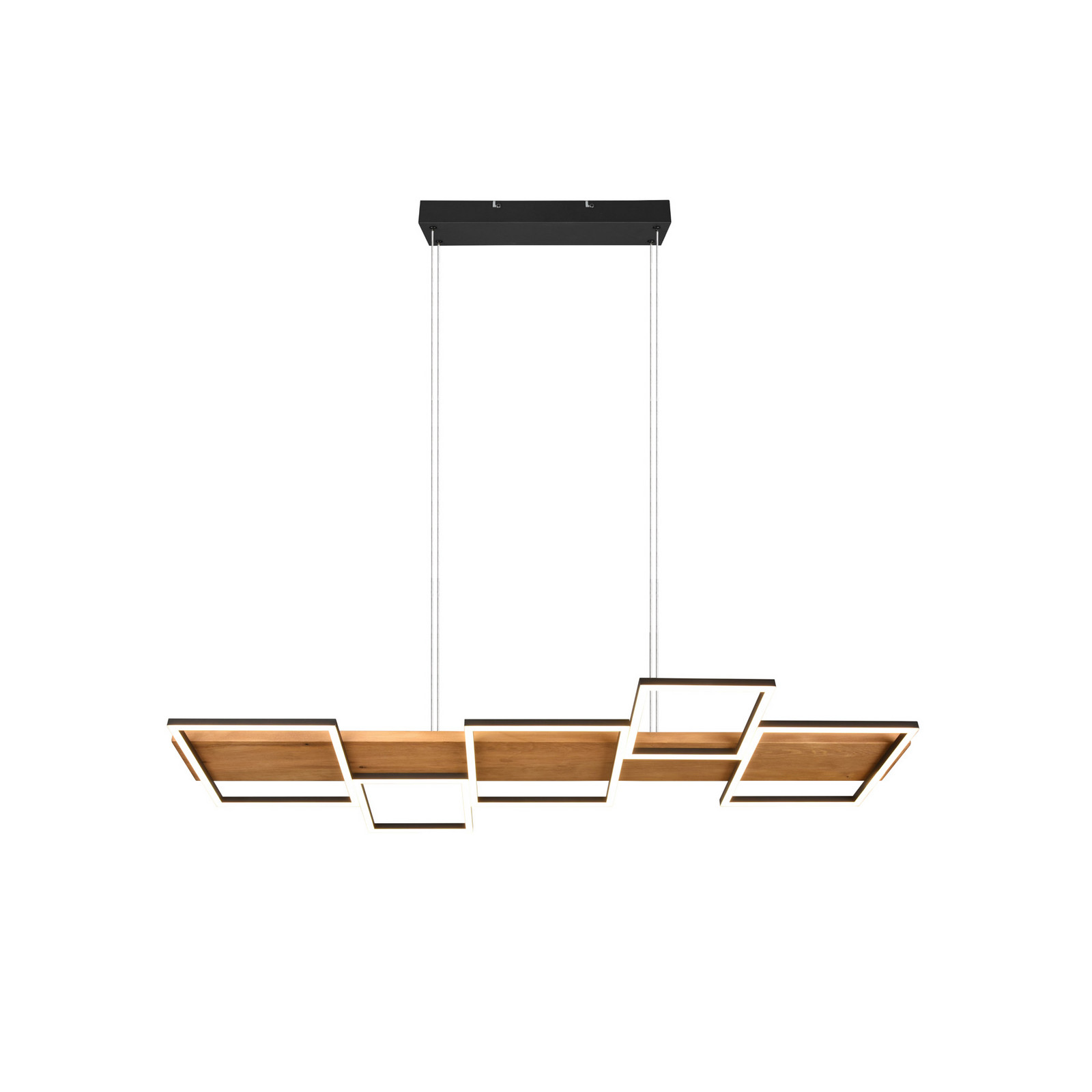Trio Lighting Suspensie cu LED Harper 115 cm x 445 cm - Camera de zi / sufragerie - modern - maro negru mat - Lemn