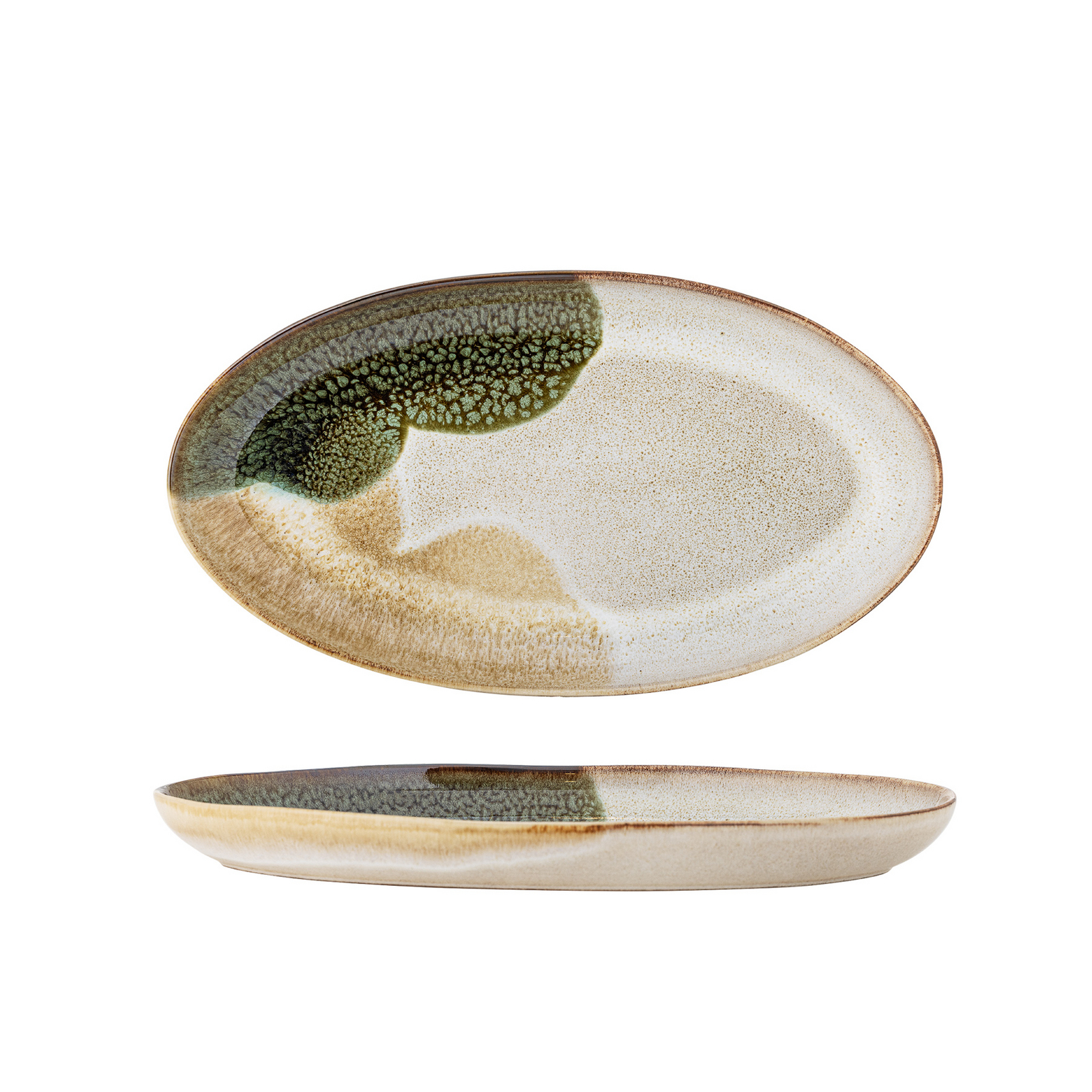 Podnos Jules, zelený/biely, dĺžka 34 cm – Bloomingville Podnos Jules, zelený/biely, dĺžka 34 cm – Bloomingville