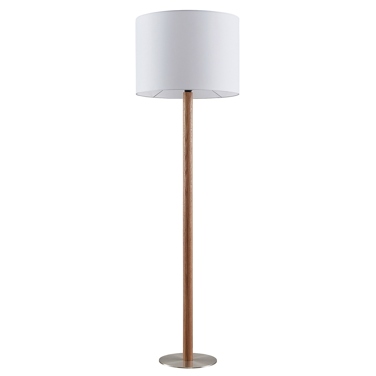 Lucande Heily vloerlamp, cilinder, 35 cm, wit