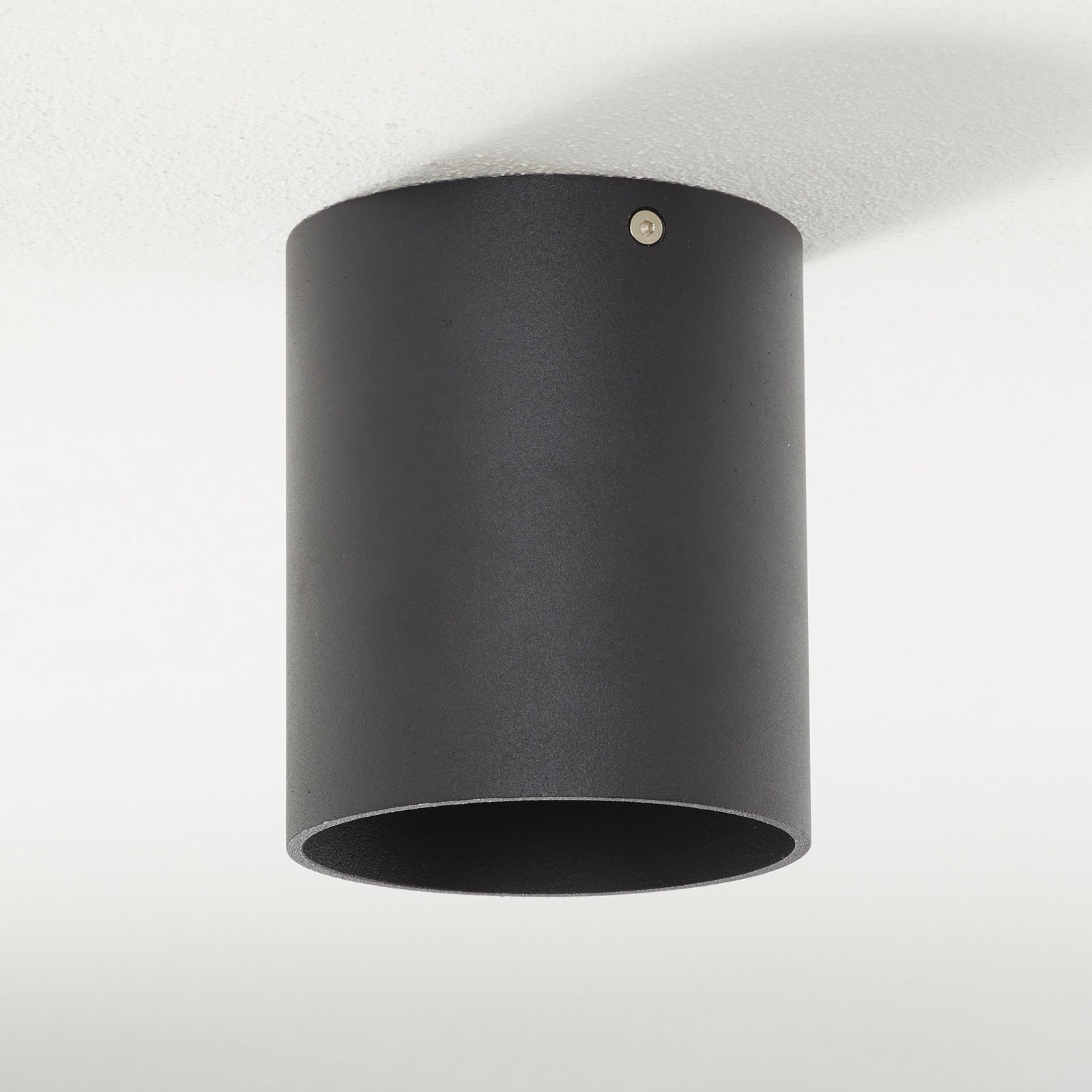 Lucande Paolo downlight GU10 round black, for Living / Dining Room, aluminium, GU10, 35 W, energy efficiency: A++, H: 12 cm