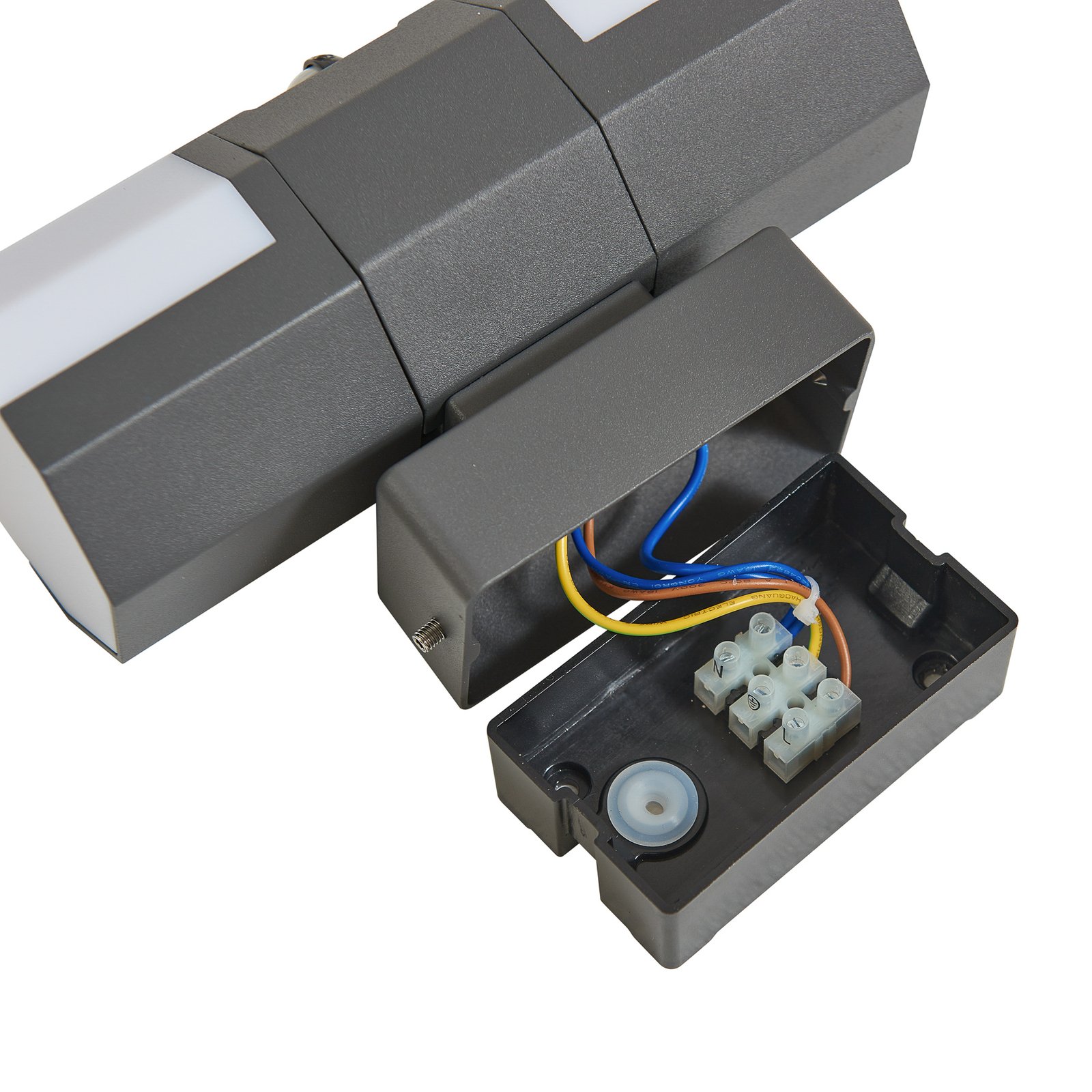 Alaric LED Außen Wandleuchte w/Sensor Weiß/Dark Grau - Lindby