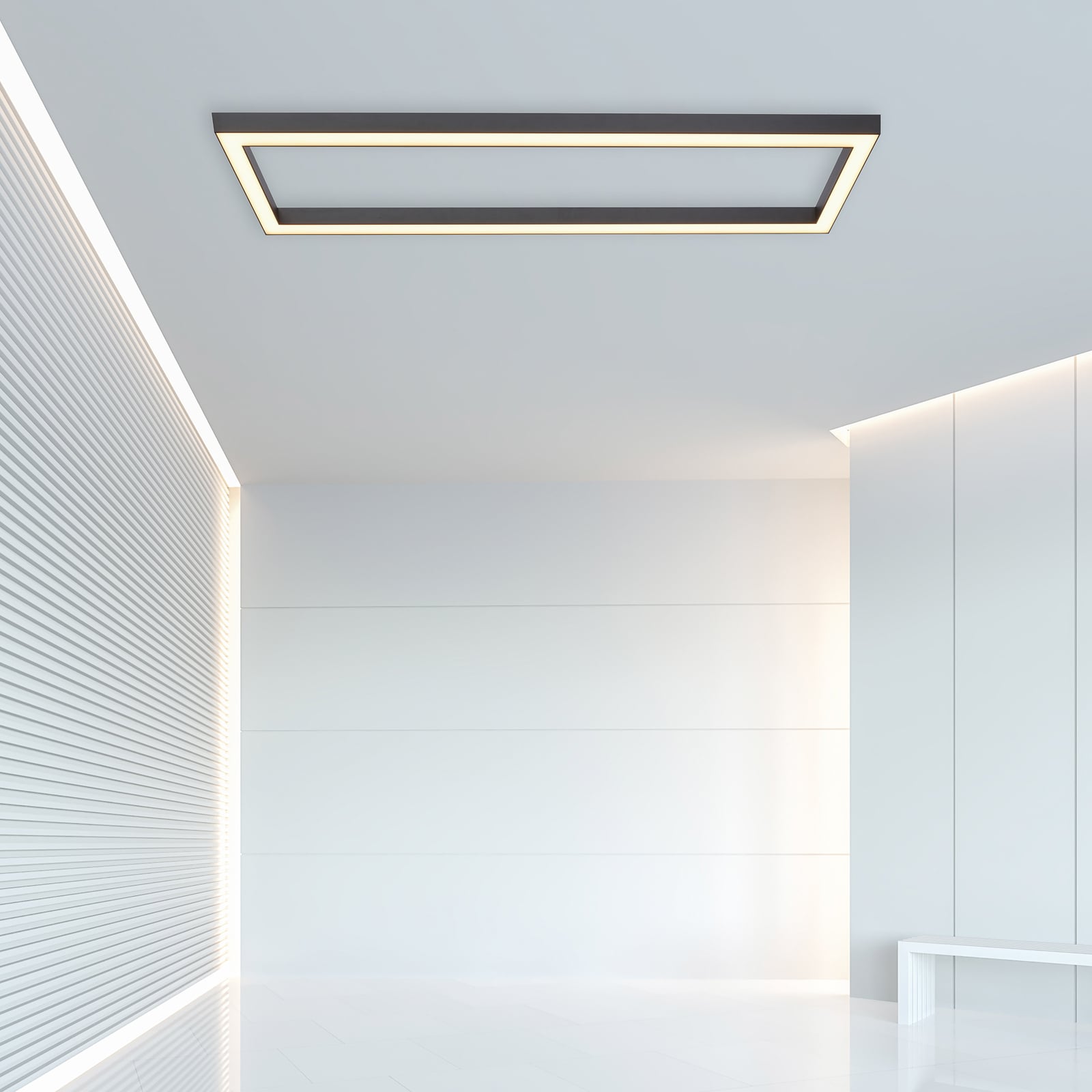 Lines Square LED-Deckenlampe, 110cm, graphite, Remote - PURE Lines Square LED-Deckenlampe, 110cm, graphite, Remote - PURE