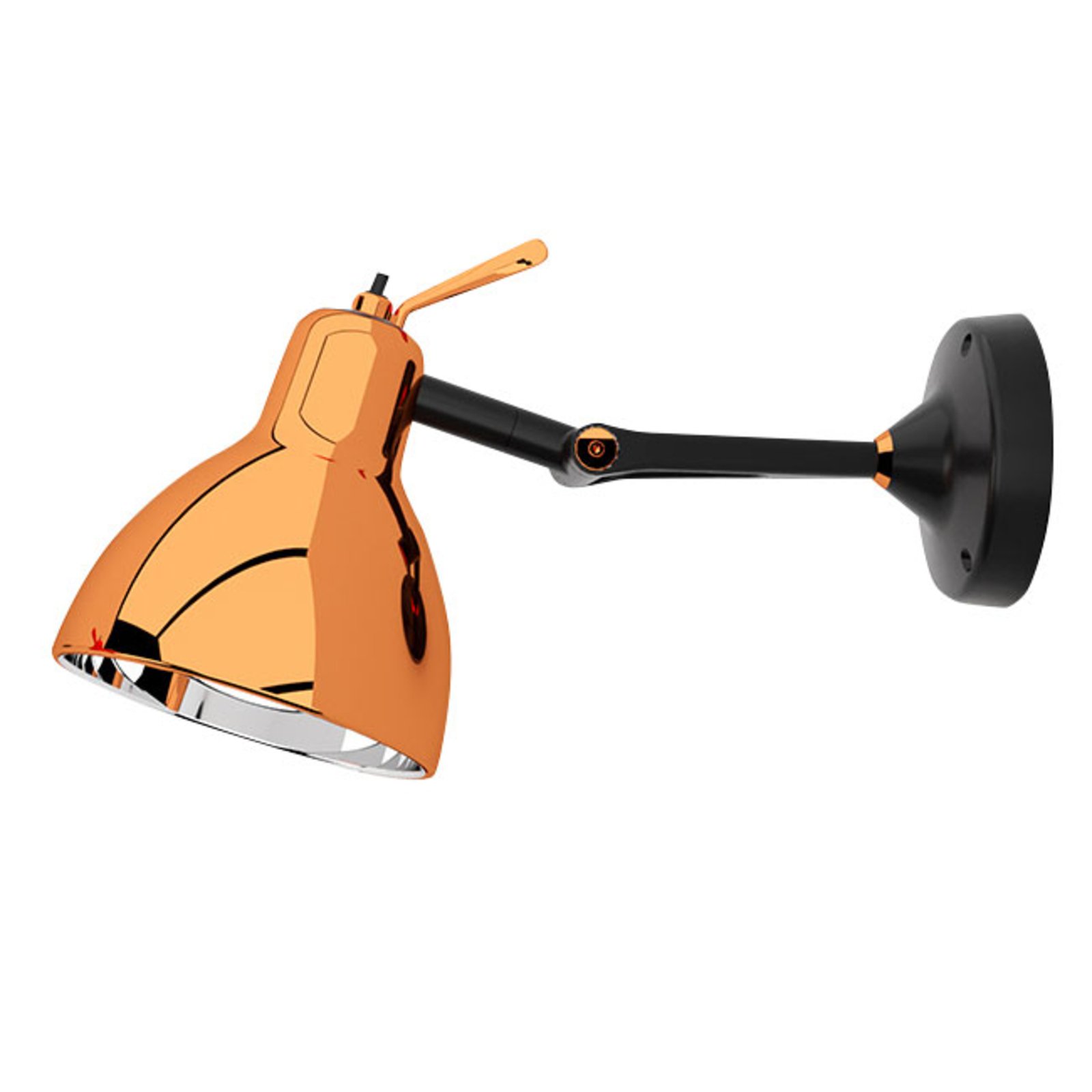 Luxy H0 Glam vägglampa, svart/koppar, glas - Rotaliana