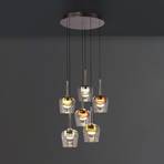 Paul Neuhaus SMART+ hanglamp Q-Kon meerkleurig 6-lamps